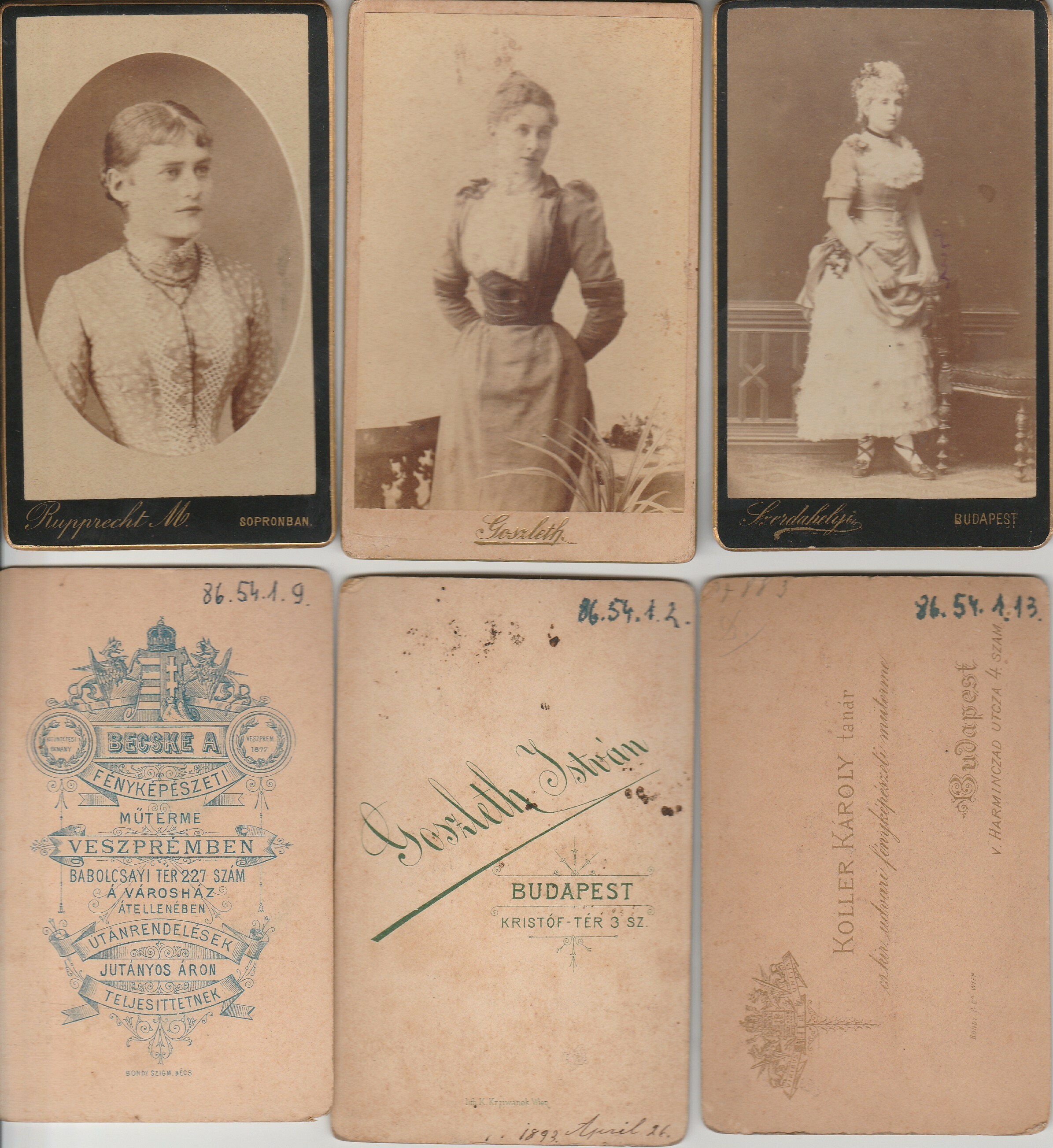 Tizenkilenc darab vizitkártya (Tapolcai Városi Múzeum CC BY-NC-SA)