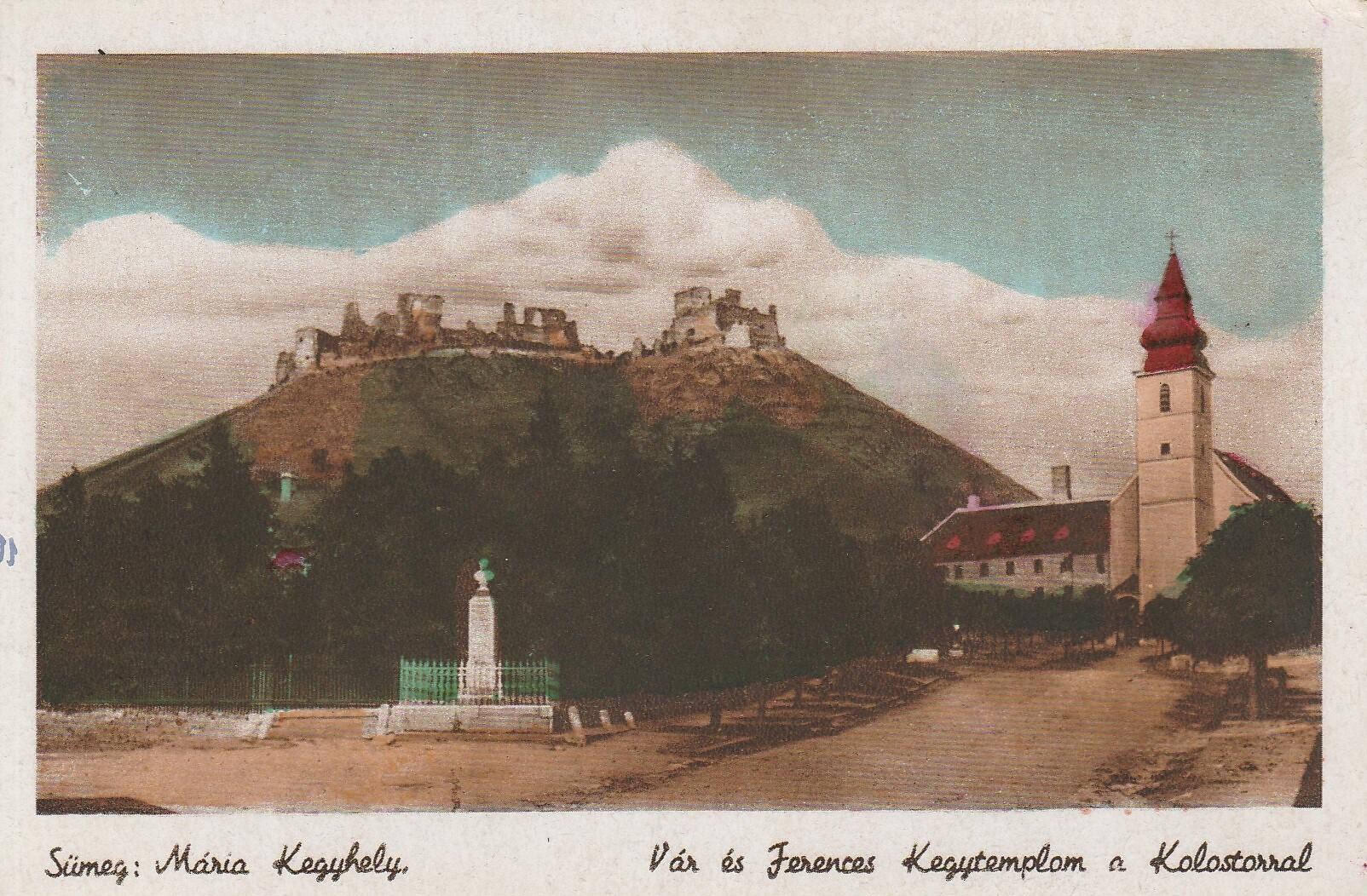 A várrom, a ferences templom és a kolostor (Tapolcai Városi Múzeum CC BY-NC-SA)