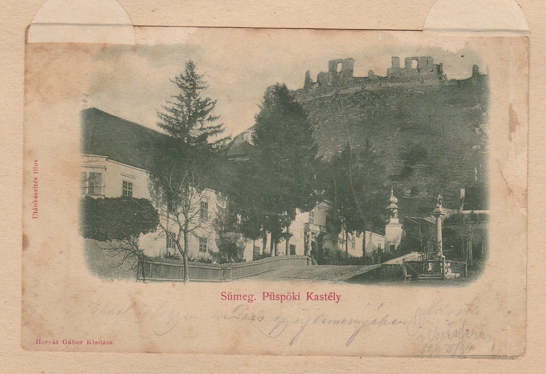 Sümegi képeslap a 19. sz. végéről (Tapolcai Városi Múzeum CC BY-NC-SA)