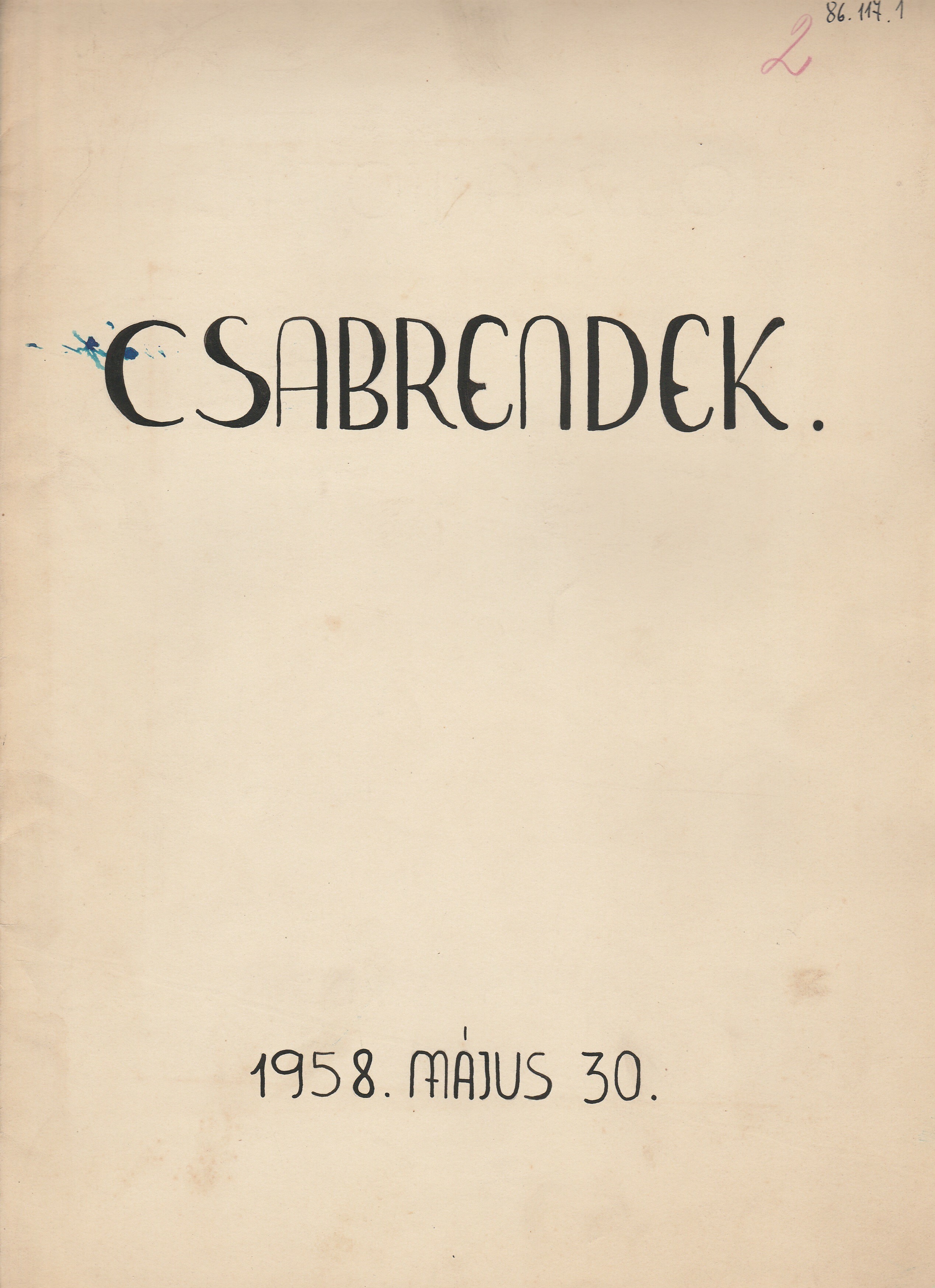 Csabrendek története 1930-1945 (Tapolcai Városi Múzeum CC BY-NC-SA)
