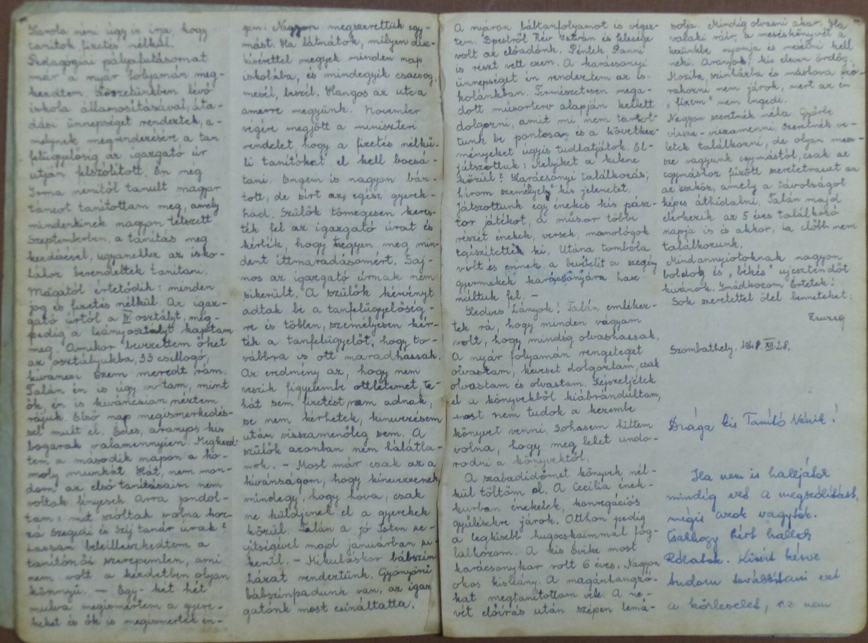 A győri tanítóképzőn 1948-ban végzettek levelezőfüzete (Tapolcai Városi Múzeum CC BY-NC-SA)