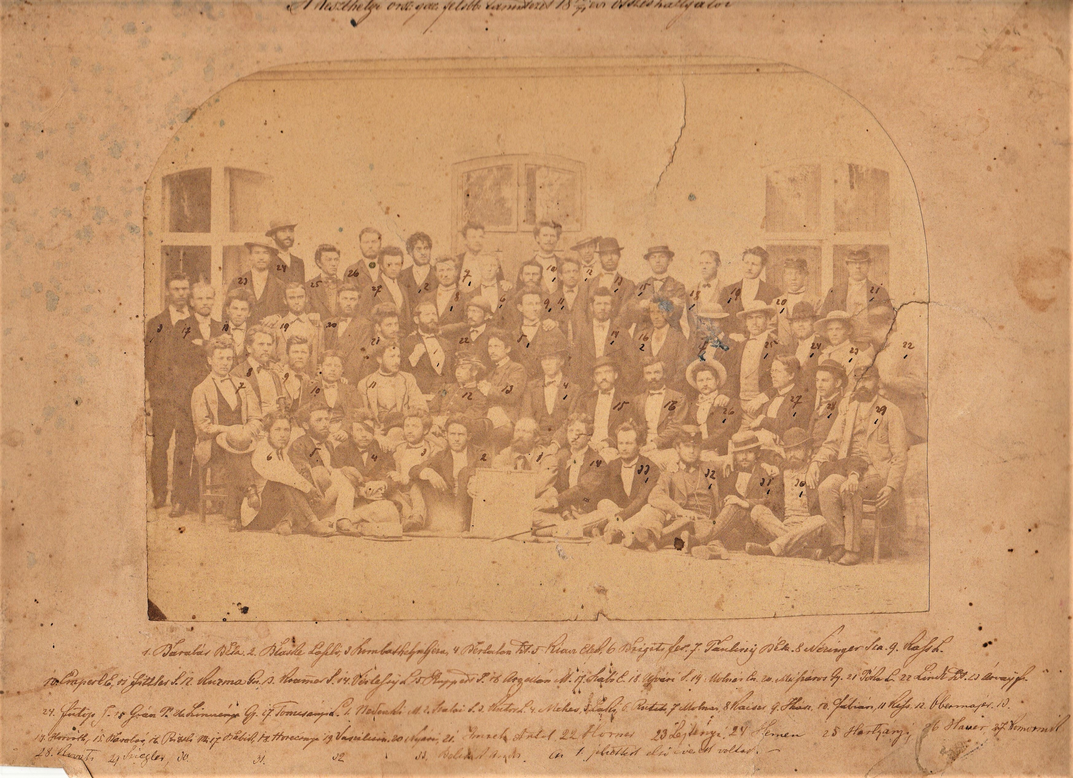 A keszthelyi felsőbb gazdasági iskola hallgatóiról készült fénykép (Tapolcai Városi Múzeum CC BY-NC-SA)