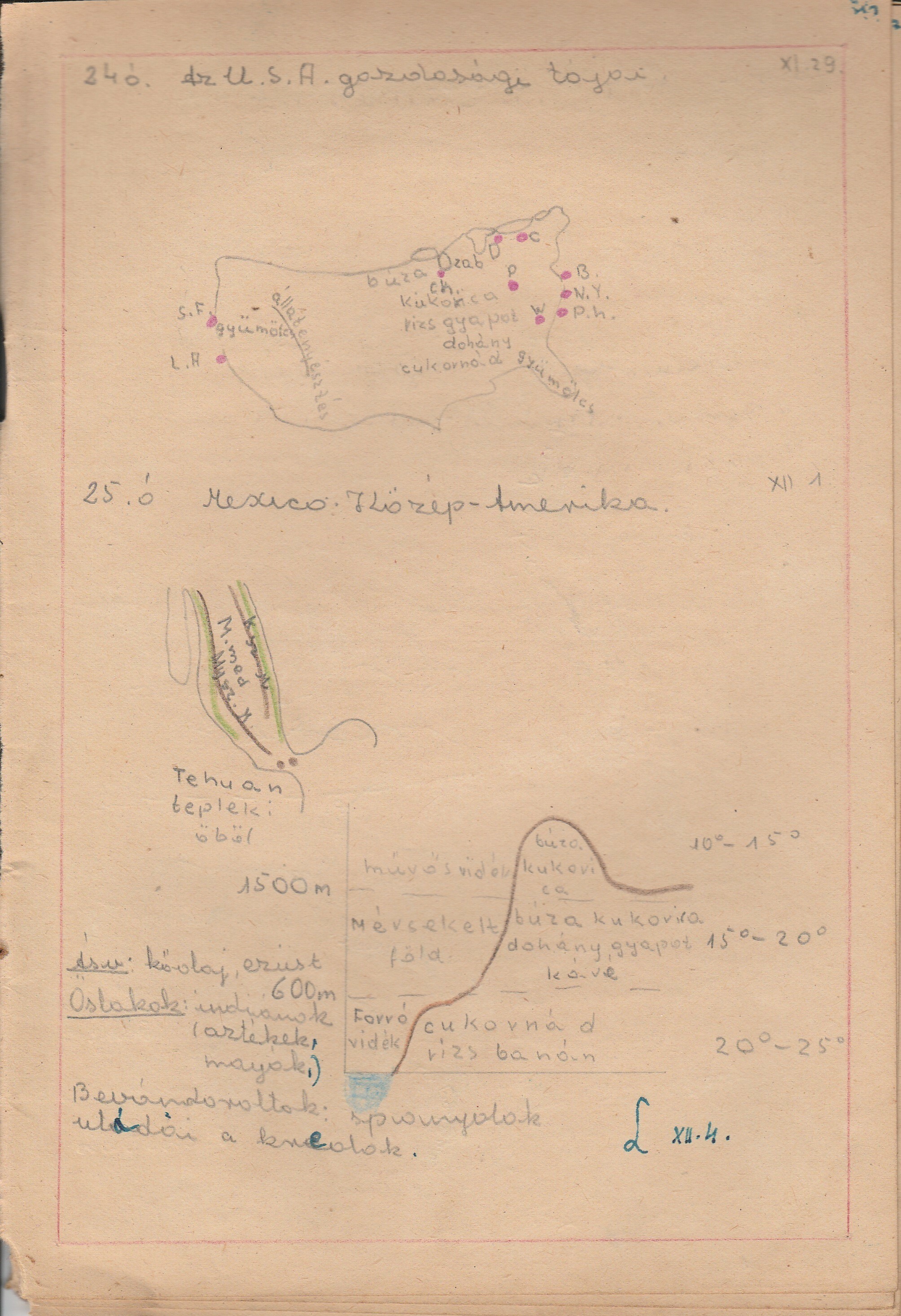 7. osztályos földrajz füzet (Tapolcai Városi Múzeum CC BY-NC-SA)