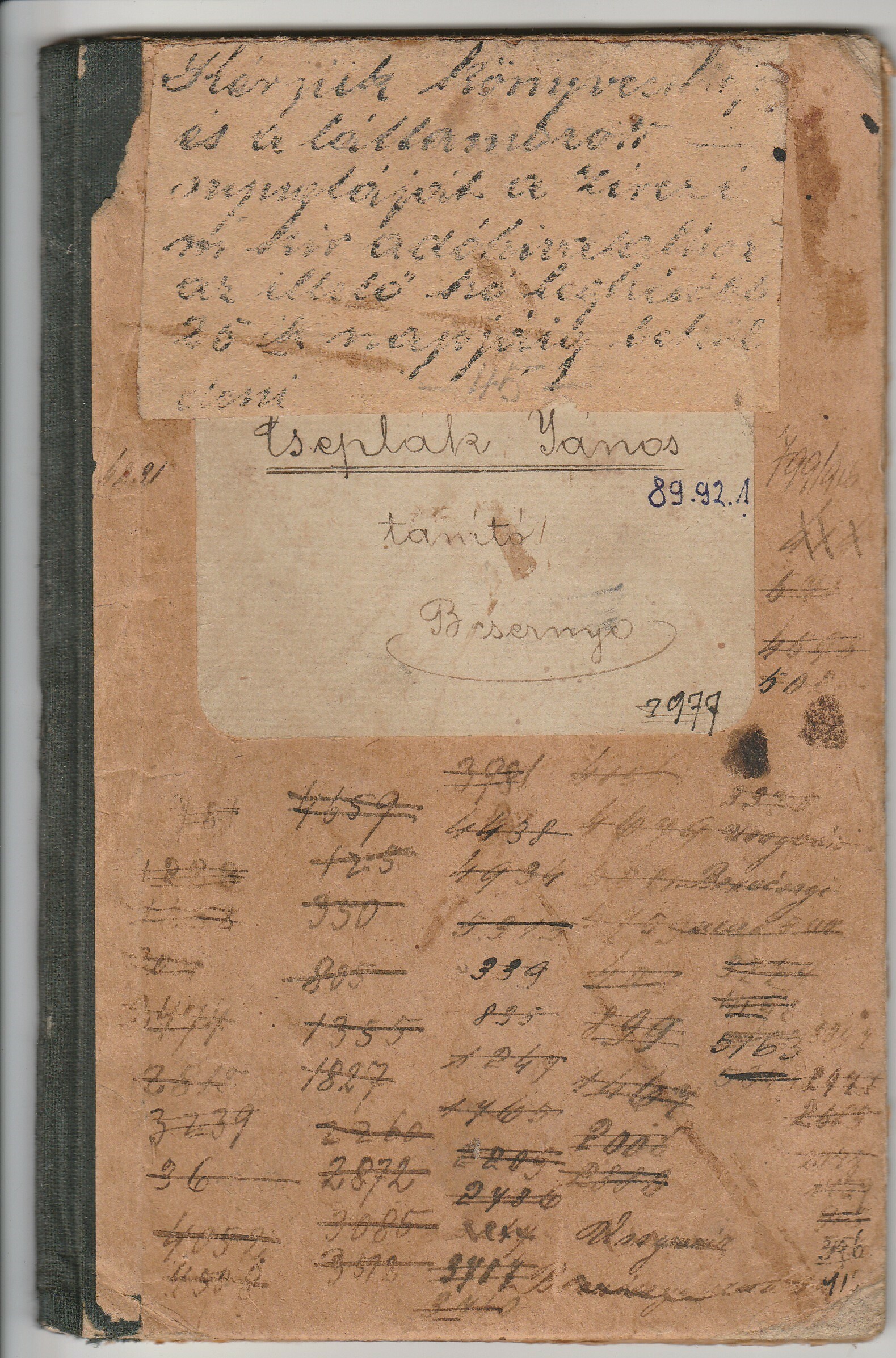 Cseplák János tanító fizetési könyve 1910-1918 (Tapolcai Városi Múzeum CC BY-NC-SA)