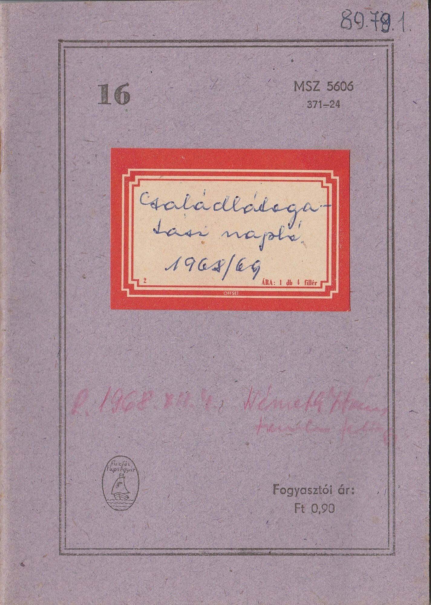 Családlátogatási napló (Tapolcai Városi Múzeum CC BY-NC-SA)
