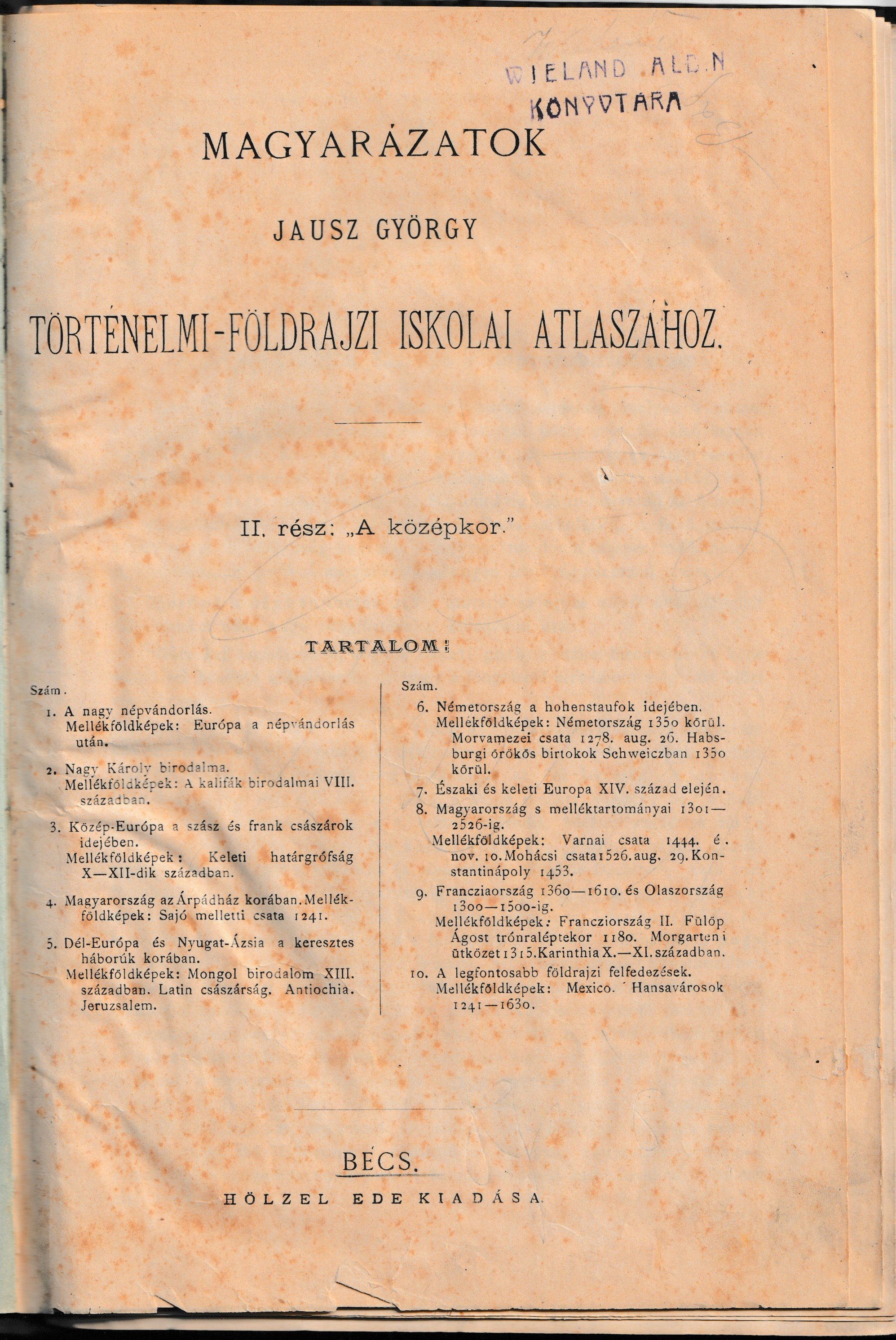 Történelmi-földrajzi iskolai atlasz (Tapolcai Városi Múzeum CC BY-NC-SA)