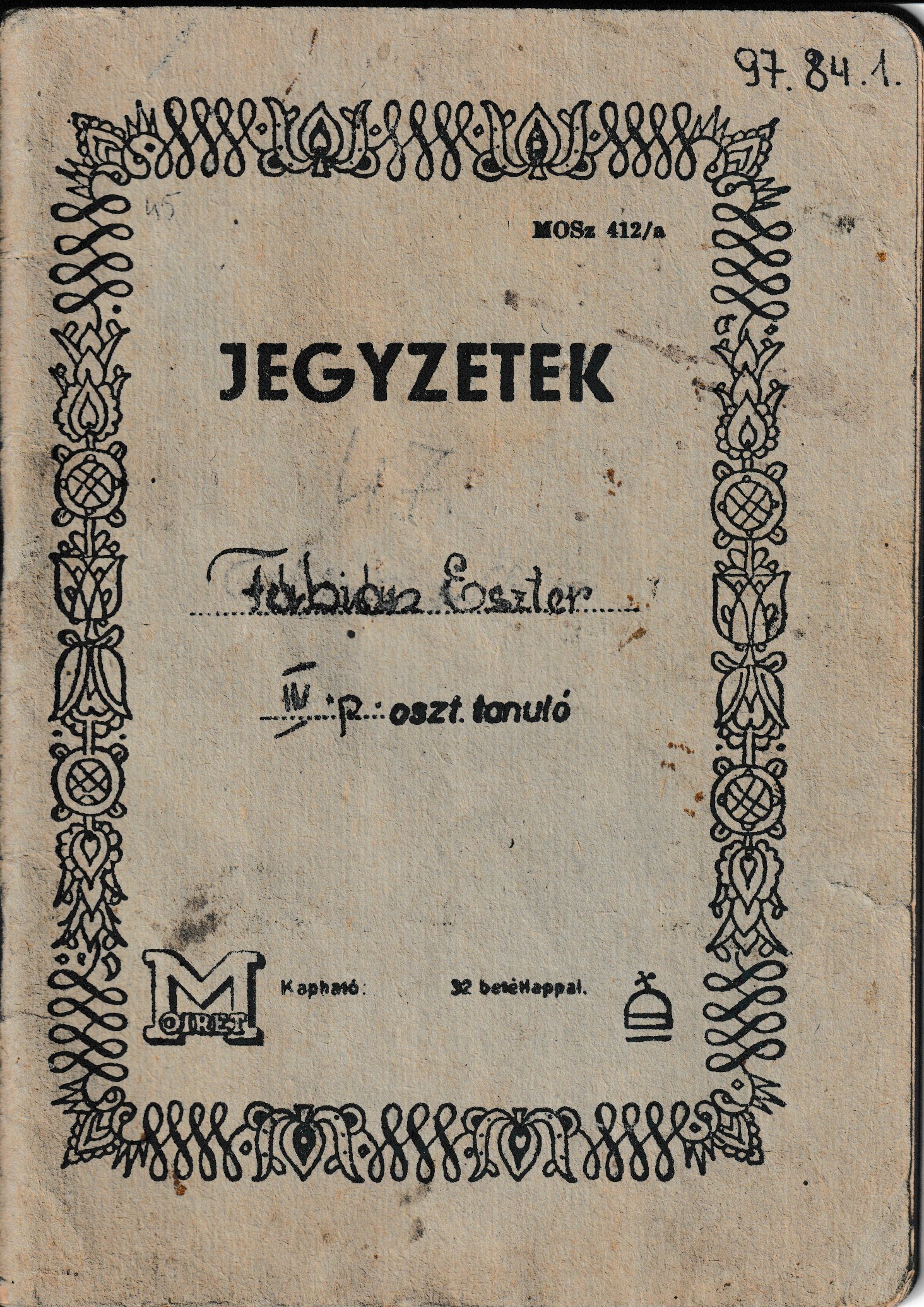 Kéziratos dalszöveggyűjtemény (Tapolcai Városi Múzeum CC BY-NC-SA)