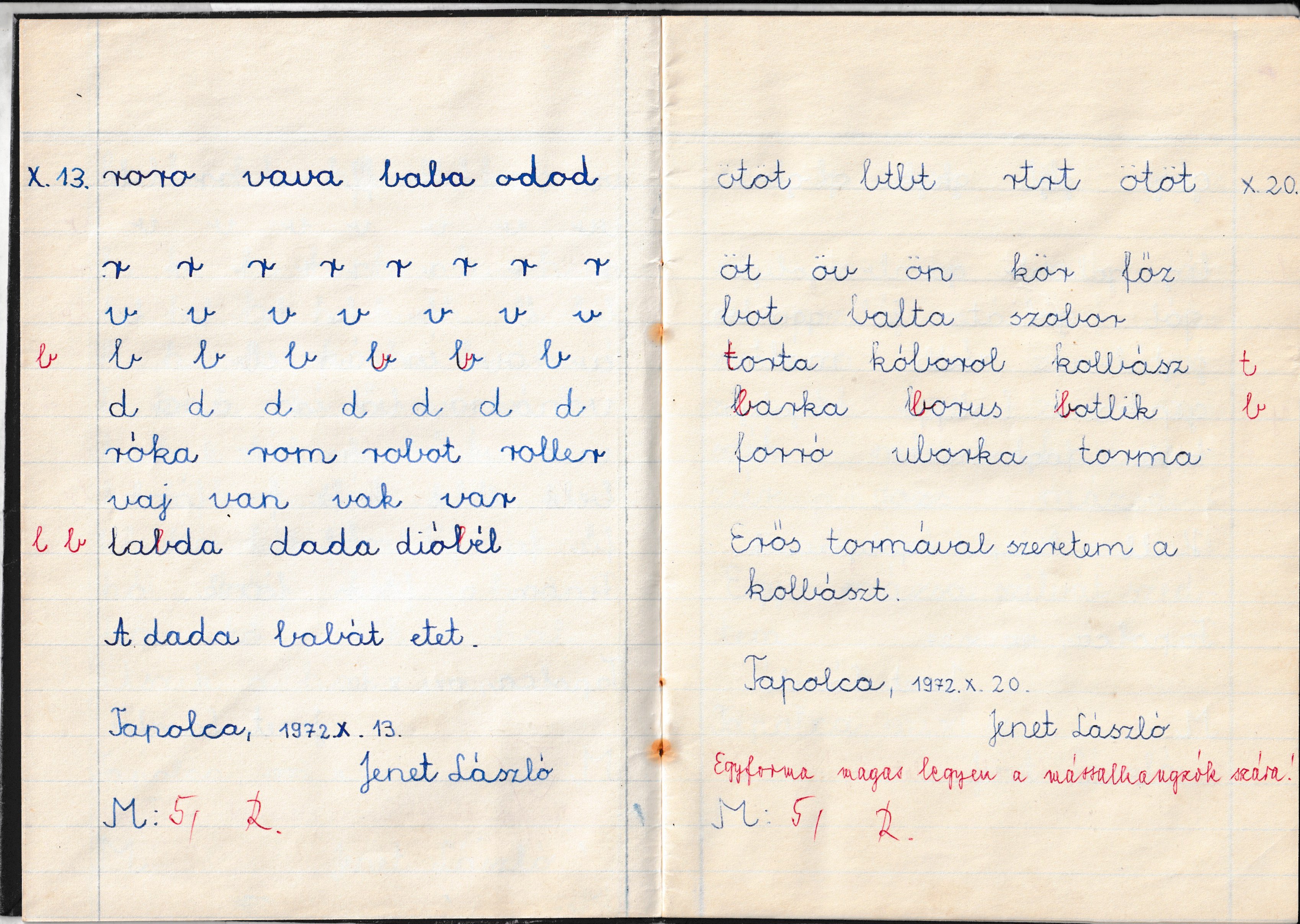 3. osztályos írásfüzet (Tapolcai Városi Múzeum CC BY-NC-SA)