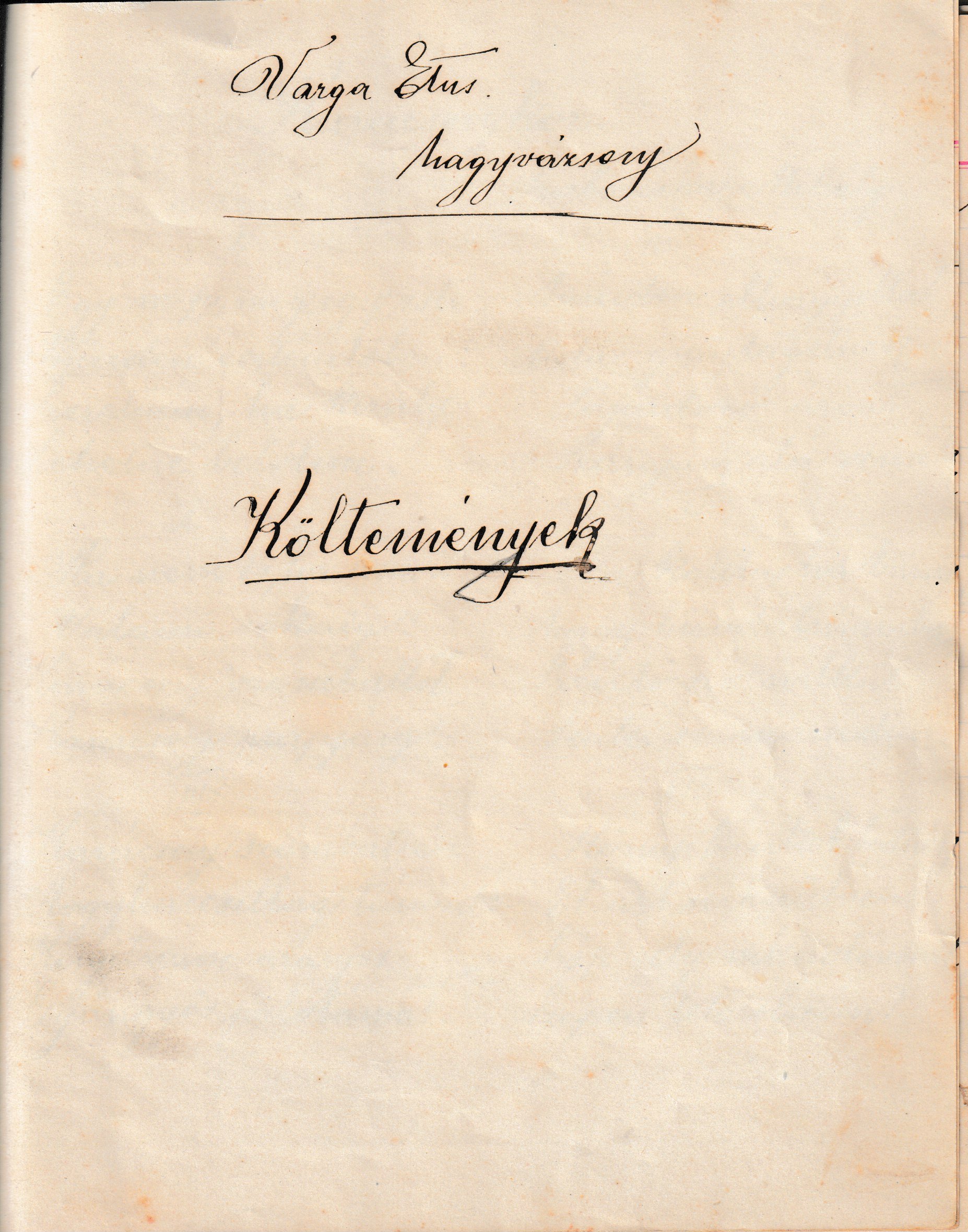 Kéziratos versgyűjtemény (Tapolcai Városi Múzeum CC BY-NC-SA)