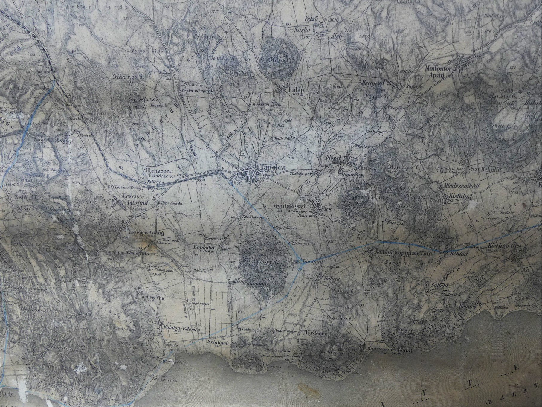 A Közép-Dunántúl térképe (Tapolcai Városi Múzeum CC BY-NC-SA)