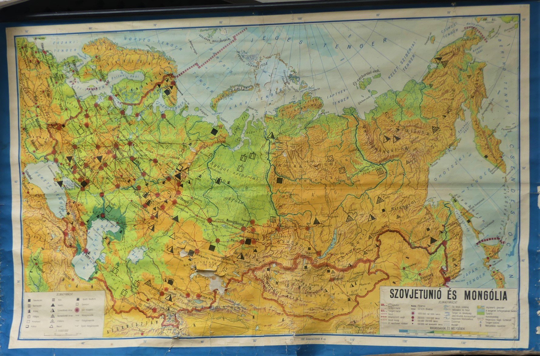 A Szovjetunió és Mongólia térképe (Tapolcai Városi Múzeum CC BY-NC-SA)