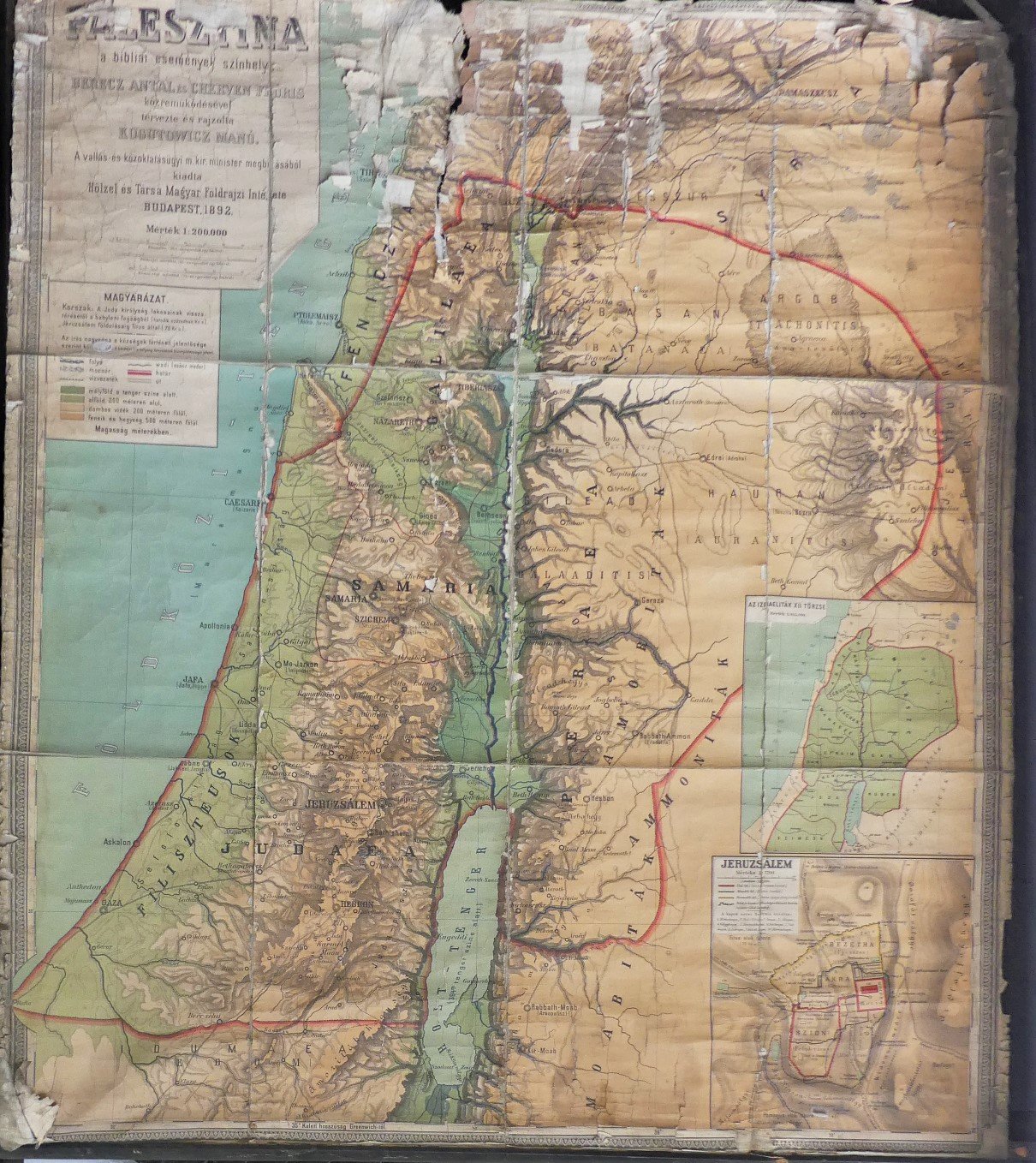 A bibliai Palesztina térképe (Tapolcai Városi Múzeum CC BY-NC-SA)