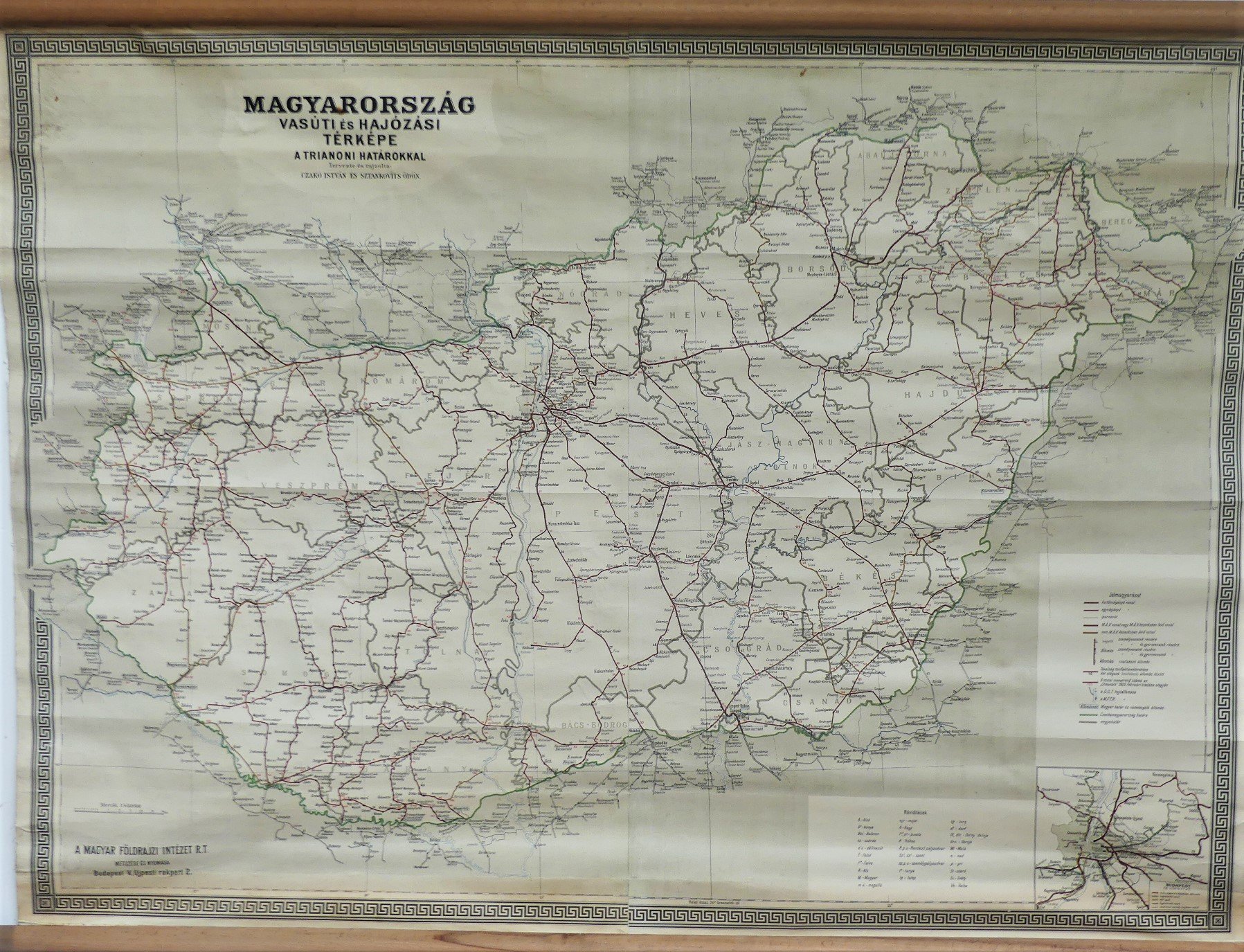 Magyarország vasúti és hajózási térképe (Tapolcai Városi Múzeum CC BY-NC-SA)