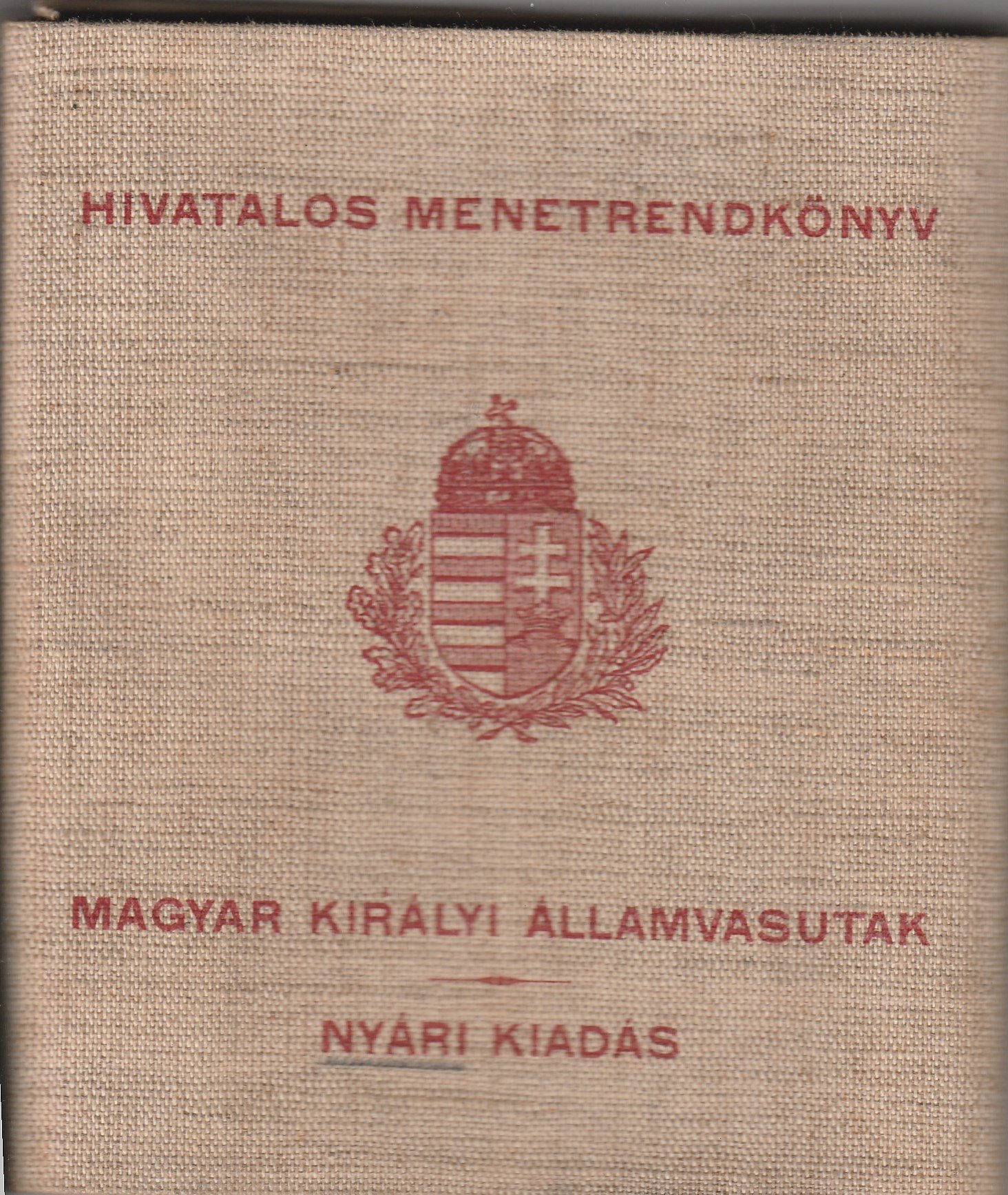 Menetrendkönyv borítója (Tapolcai Városi Múzeum CC BY-NC-SA)