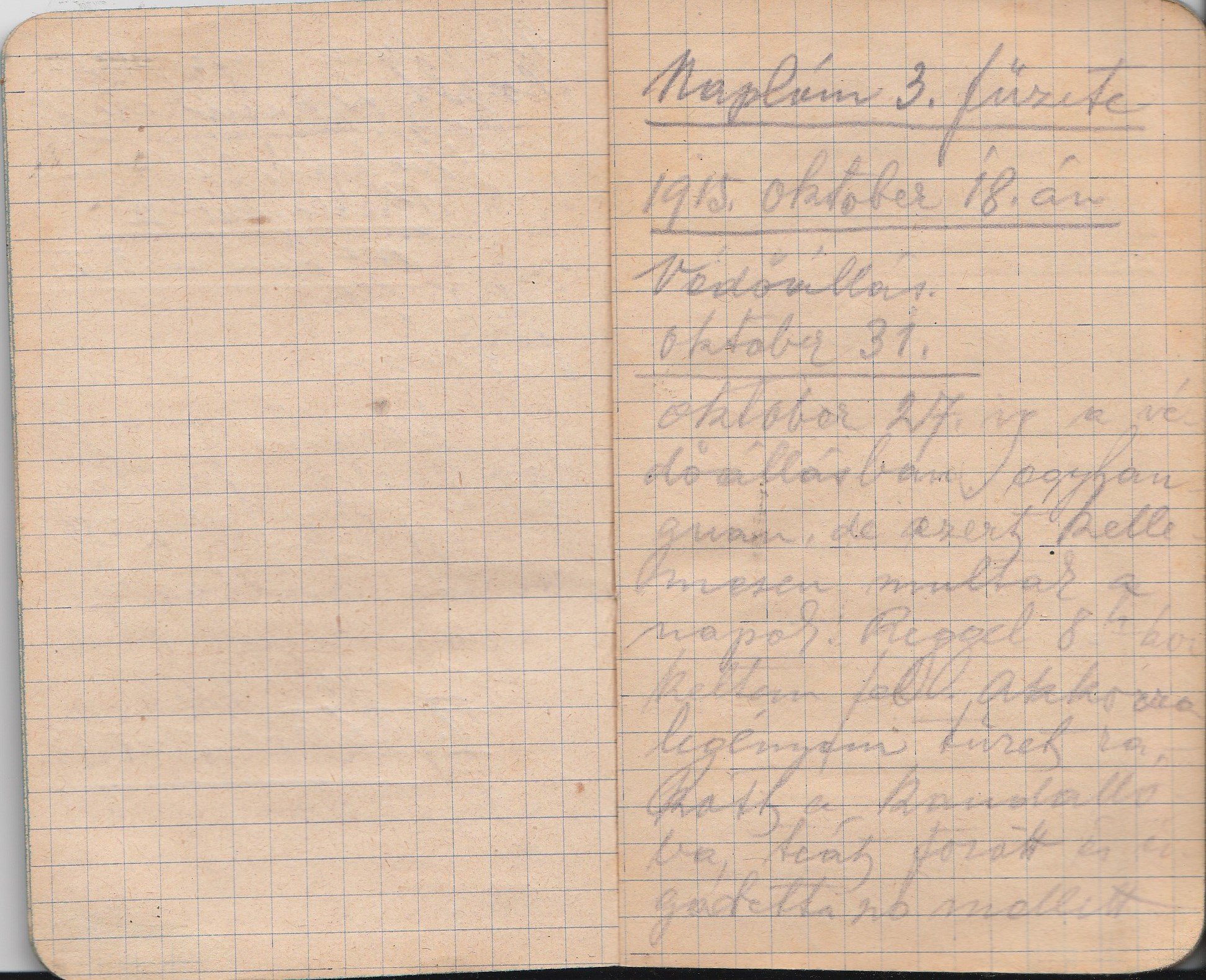Dr. Zábrák Jenő harctéri naplója III. füzet 1915 (Tapolcai Városi Múzeum CC BY-NC-SA)