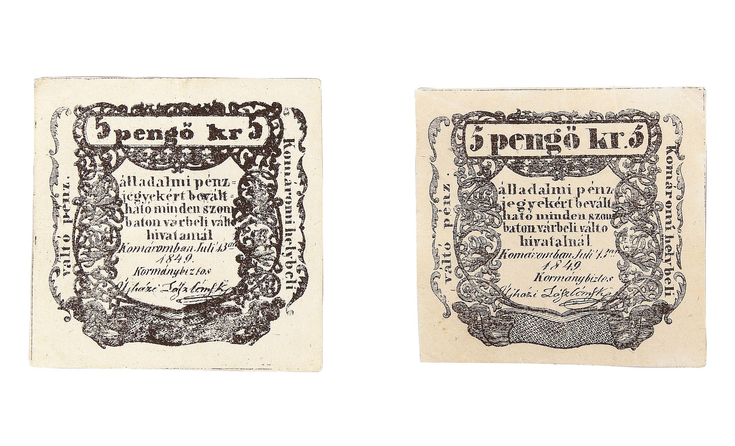 Papír szükségpénz (Laczkó Dezső Múzeum CC BY-NC-SA)