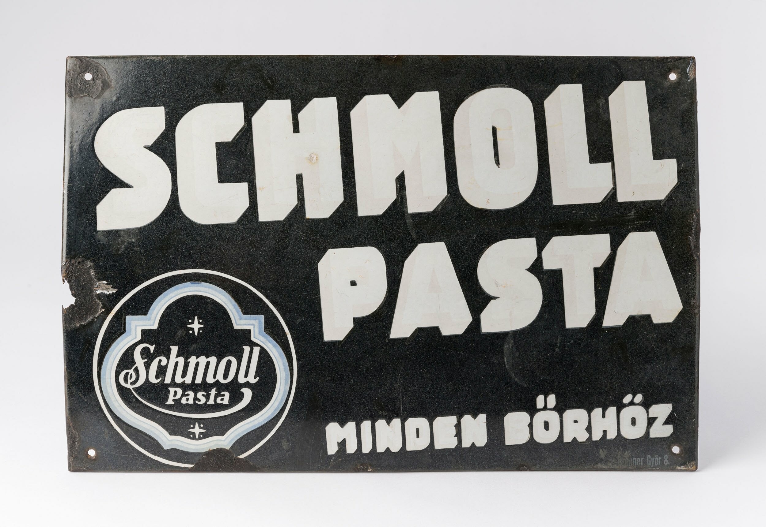 Schmoll-paszta zománctábla (Laczkó Dezső Múzeum CC BY-NC-SA)