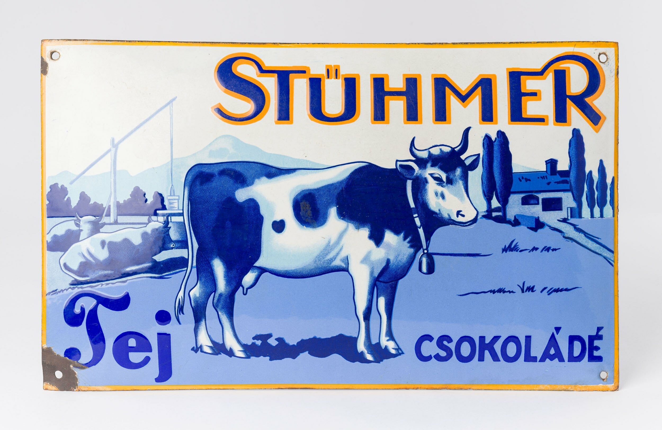 Stühmer-csokoládé zománctábla (Laczkó Dezső Múzeum CC BY-NC-SA)
