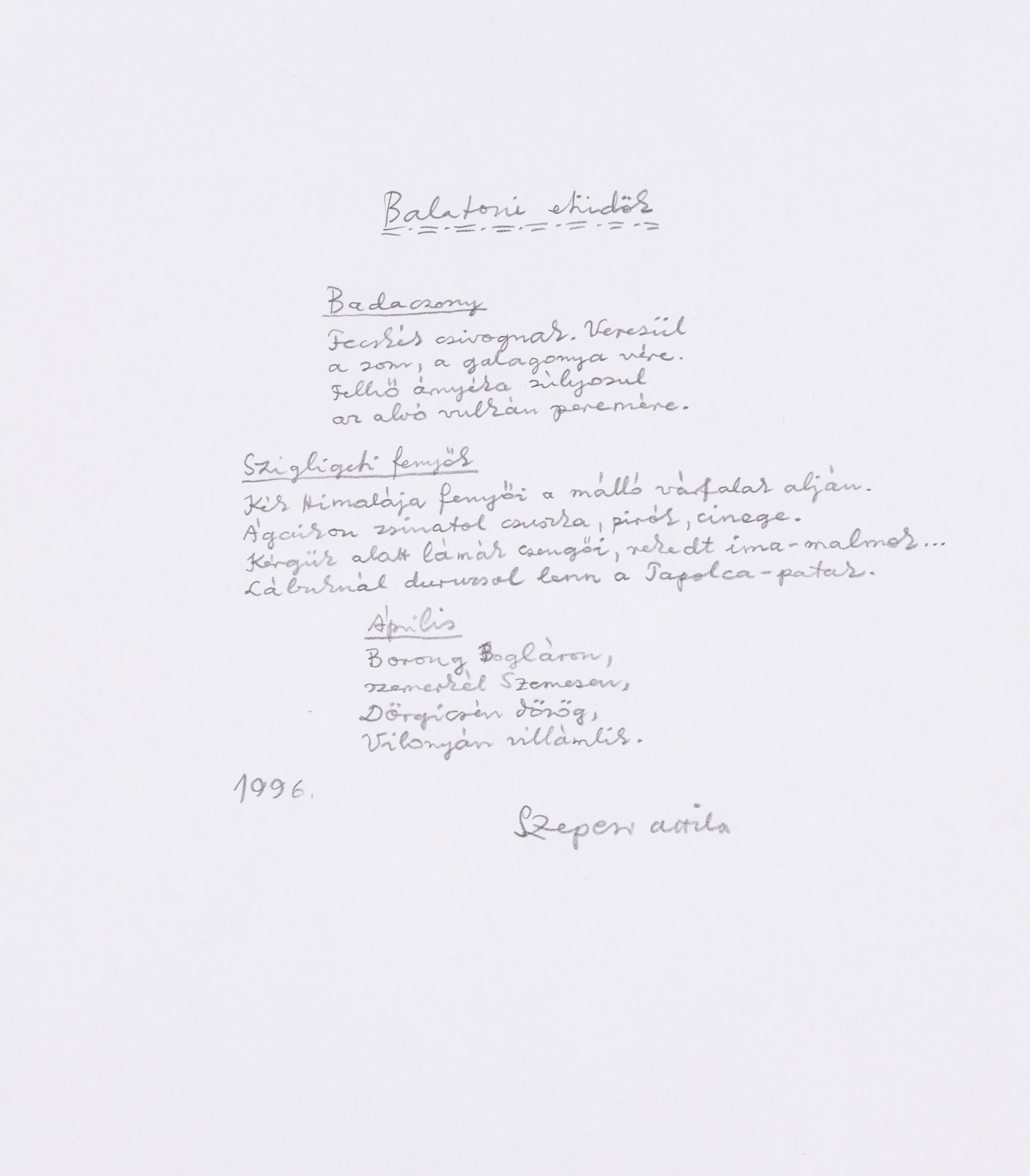 "Balatoni etűdök - Badacsony - Szigligeti fenyők - Április versek (Laczkó Dezső Múzeum CC BY-NC-SA)