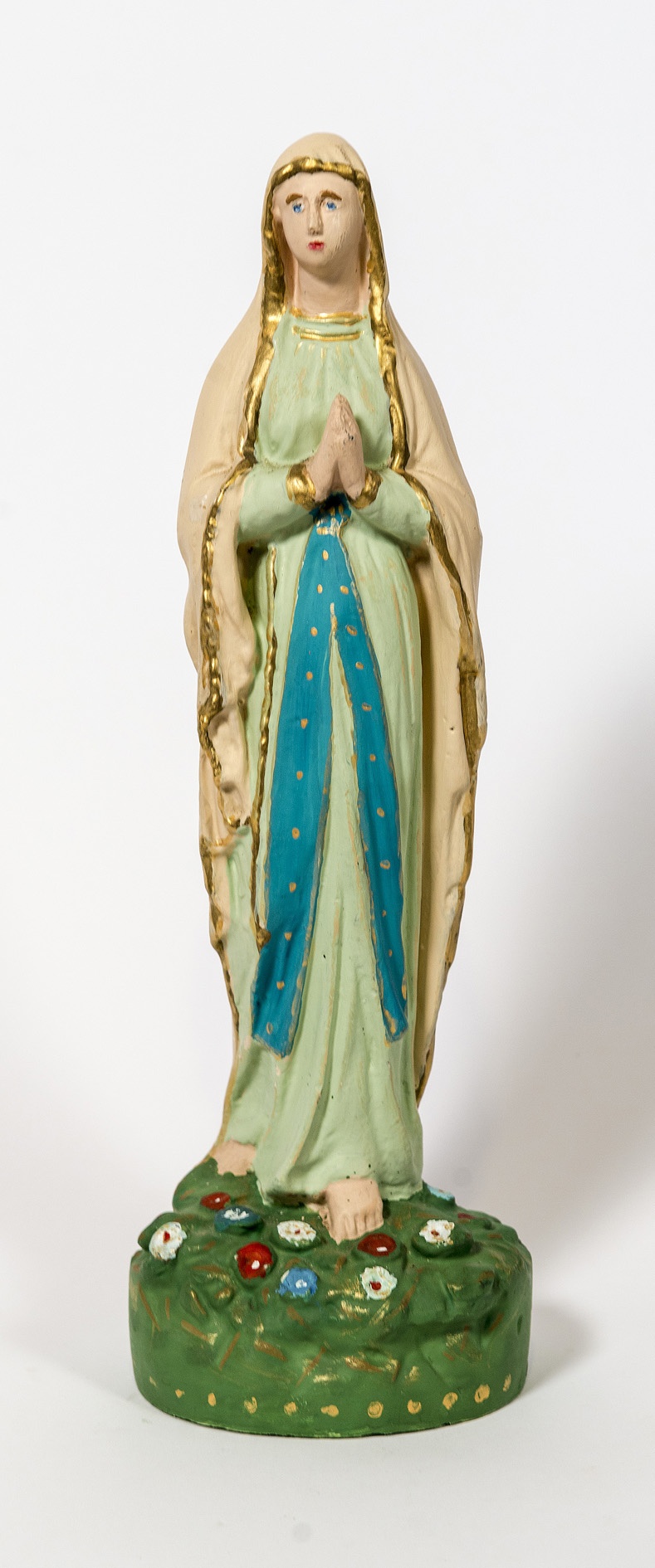 Mária szobor zöld alapzaton (Bakonynánai Helytörténeti Gyűjtemény CC BY-NC-SA)