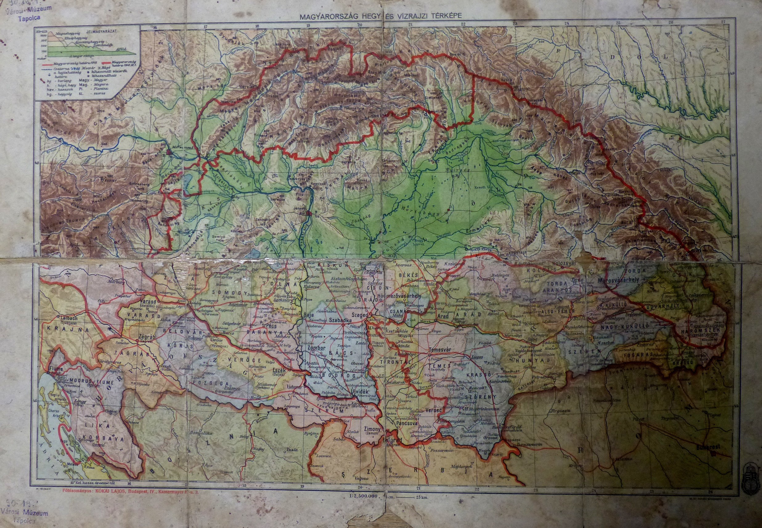 Hegy- és vízrajzi térkép (Tapolcai Városi Múzeum CC BY-NC-SA)