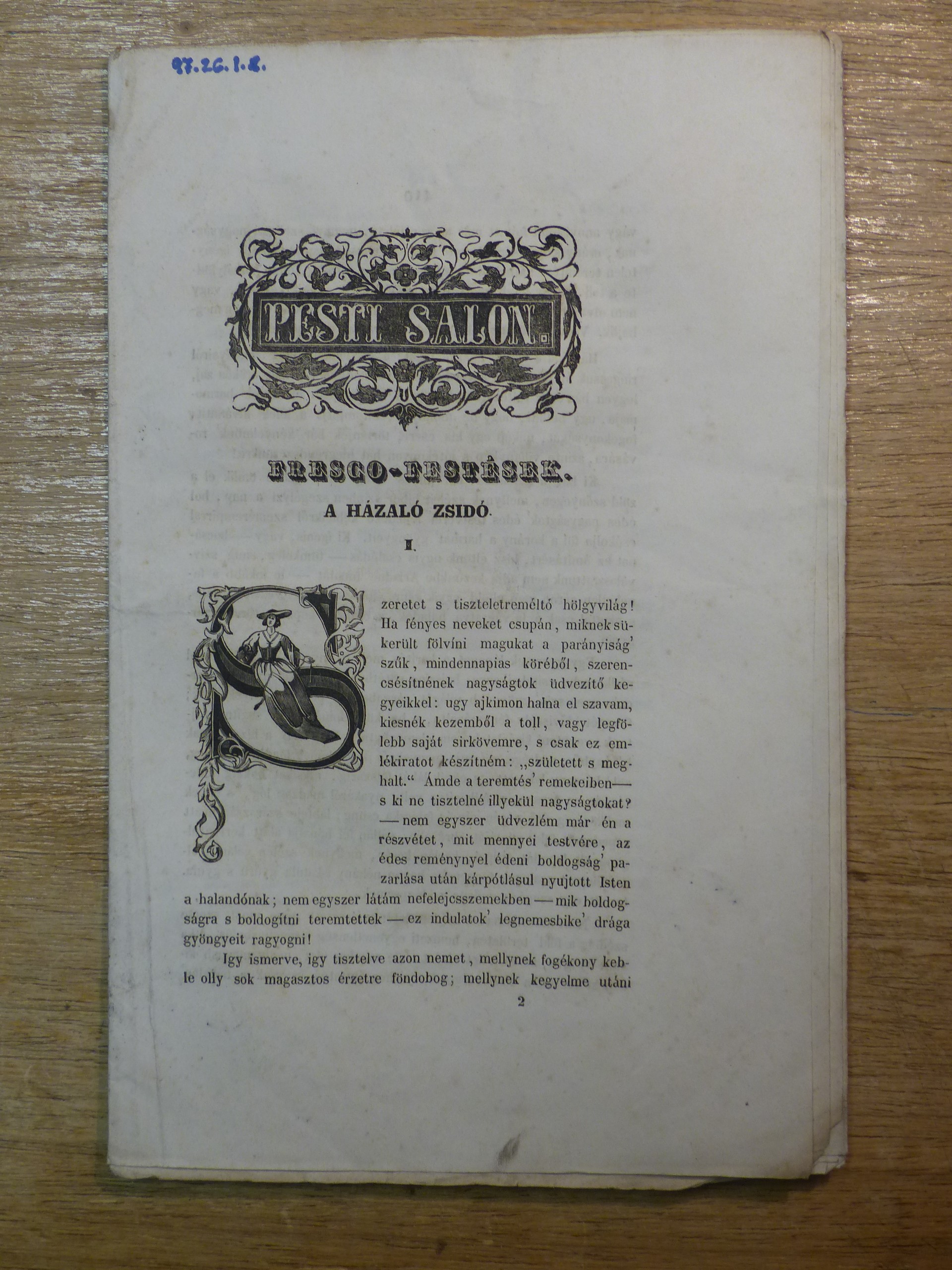 Honderű folyóirat 1844 (Tapolcai Városi Múzeum CC BY-NC-SA)