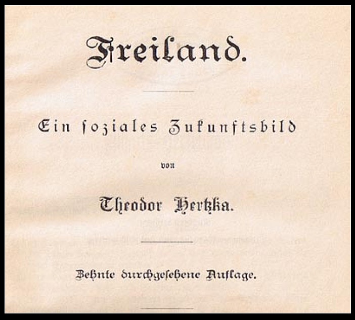 Buch Theodor Hertzka: &quot;Freiland&quot; (Otto-Lilienthal-Museum CC BY)