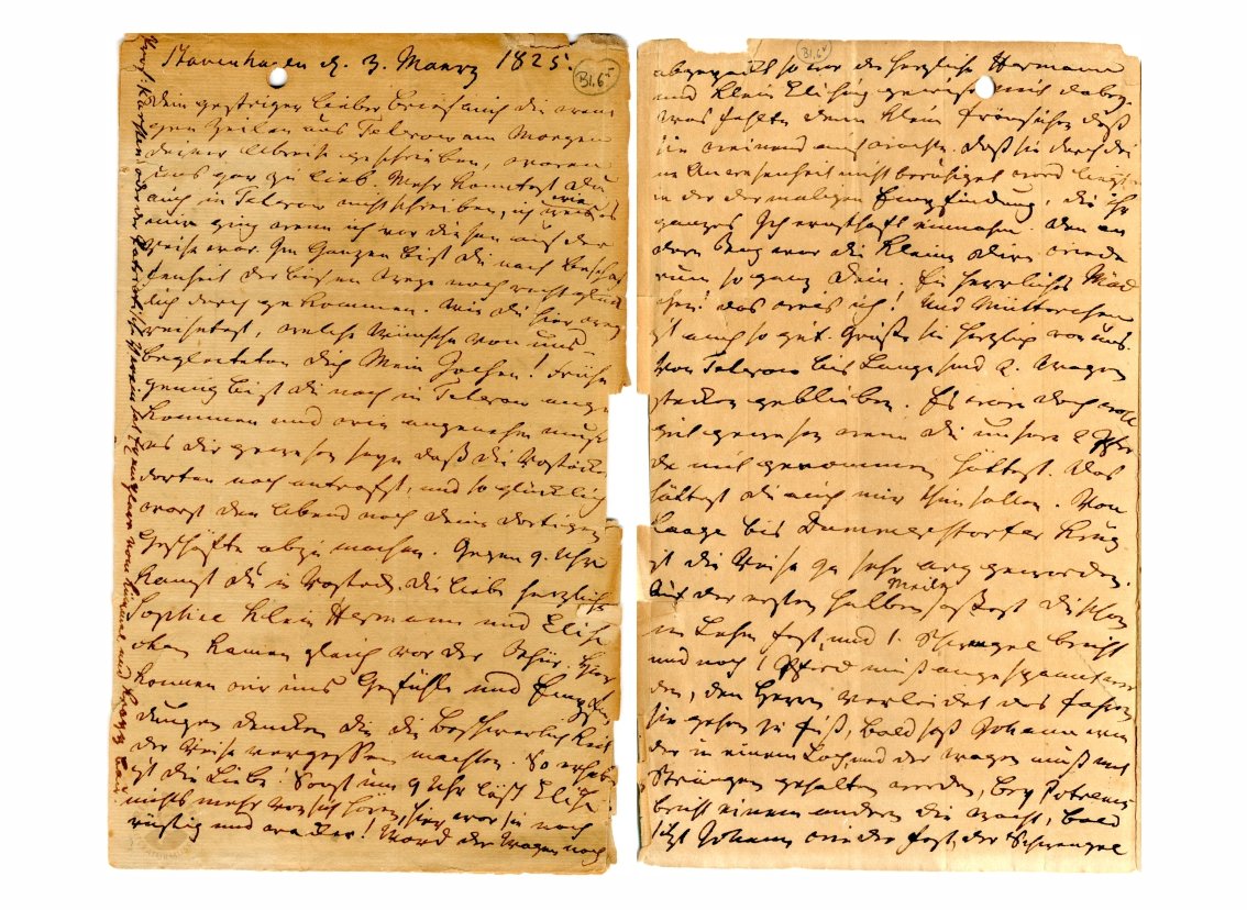 Brief des Amtshauptmanns Weber an seinen Sohn (Fritz-Reuter-Literaturmuseum CC BY-NC-SA)