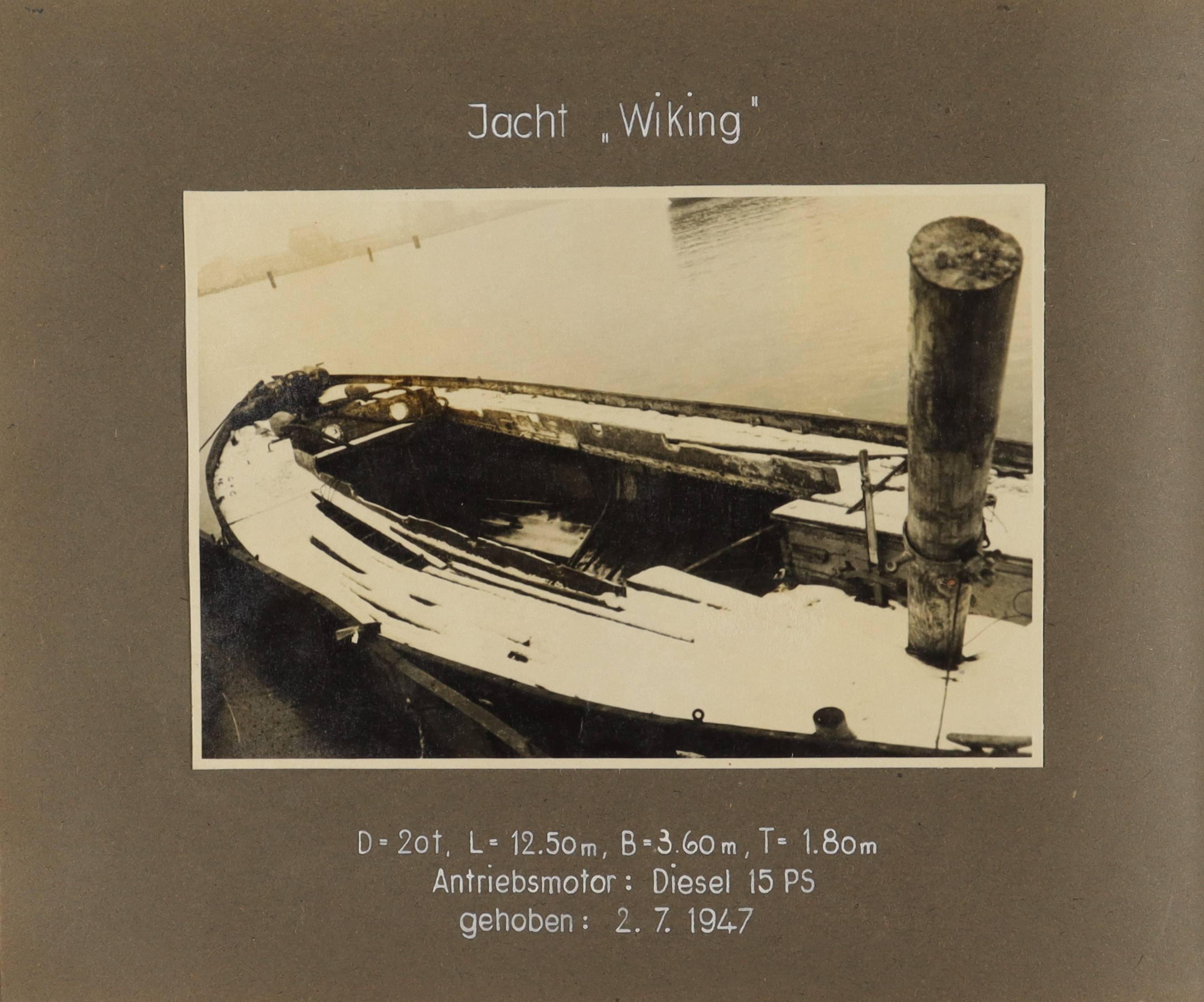 Schiffswrack der Jacht "Wiking" (Schiffbau- und Schiffahrtsmuseum Rostock RR-F)