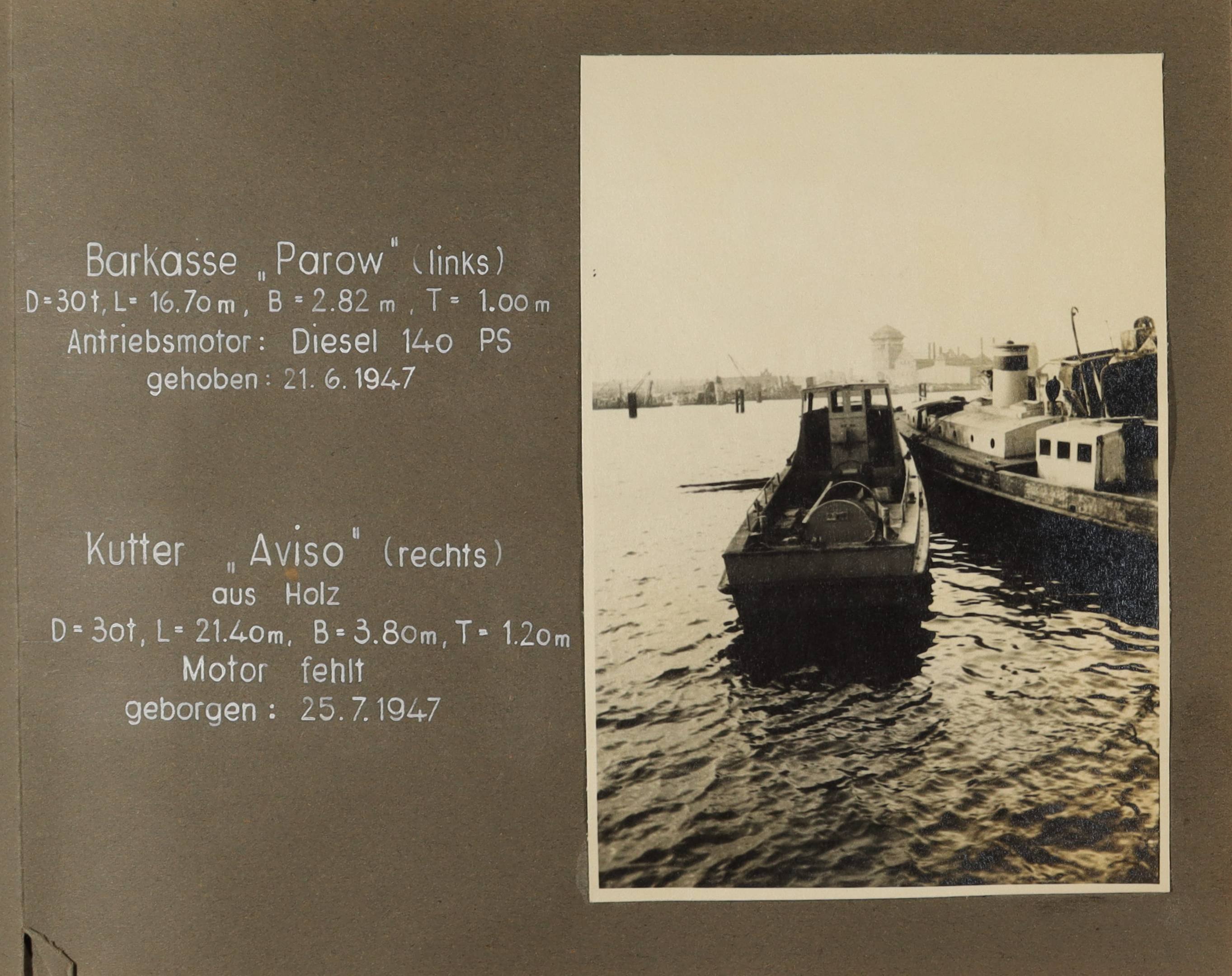 Die Barkasse "Parow" und der Kutter "Aviso" (Schiffbau- und Schiffahrtsmuseum Rostock RR-F)