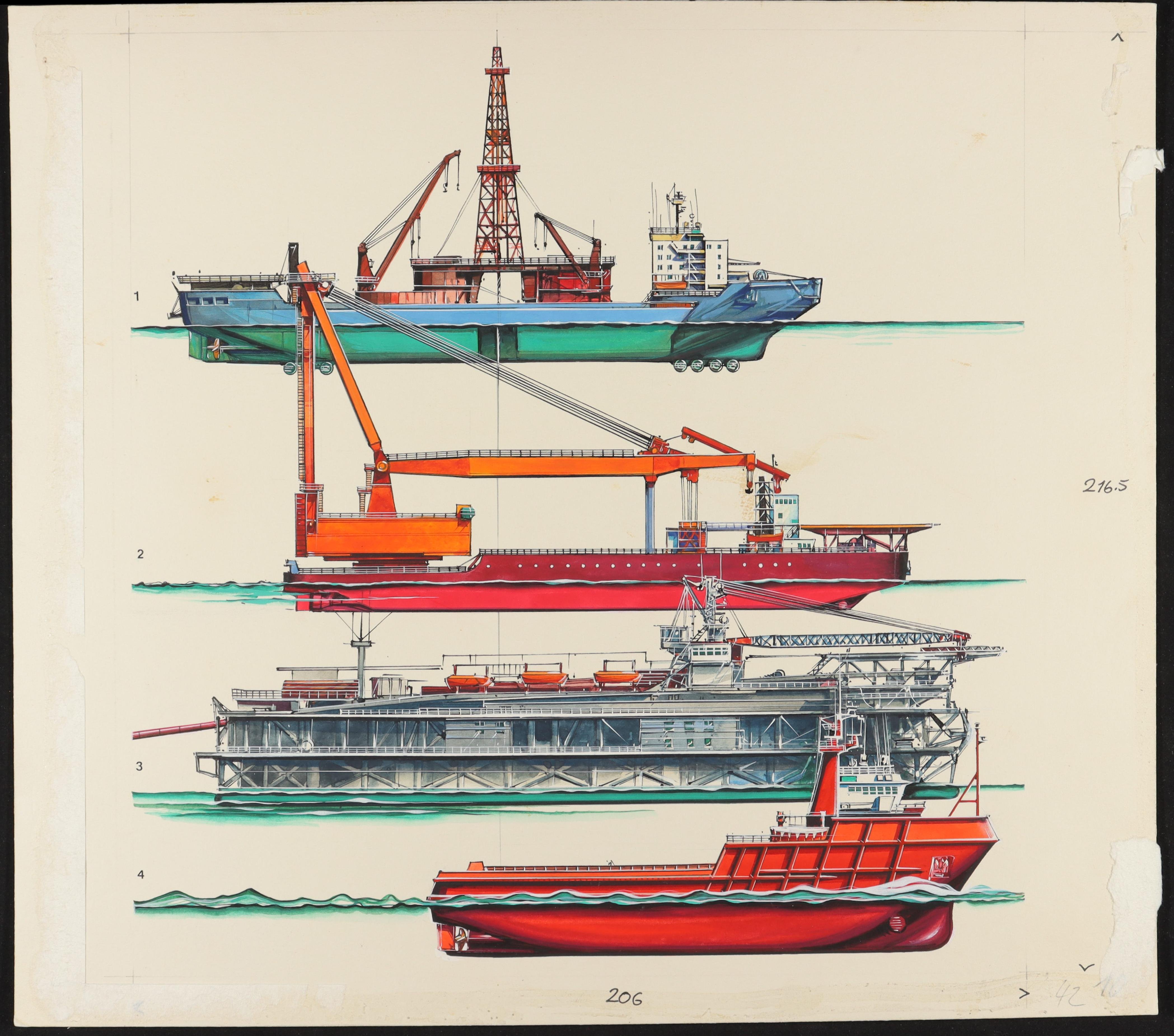 Vier Spezialschiffe (Schiffbau- und Schiffahrtsmuseum Rostock RR-F)