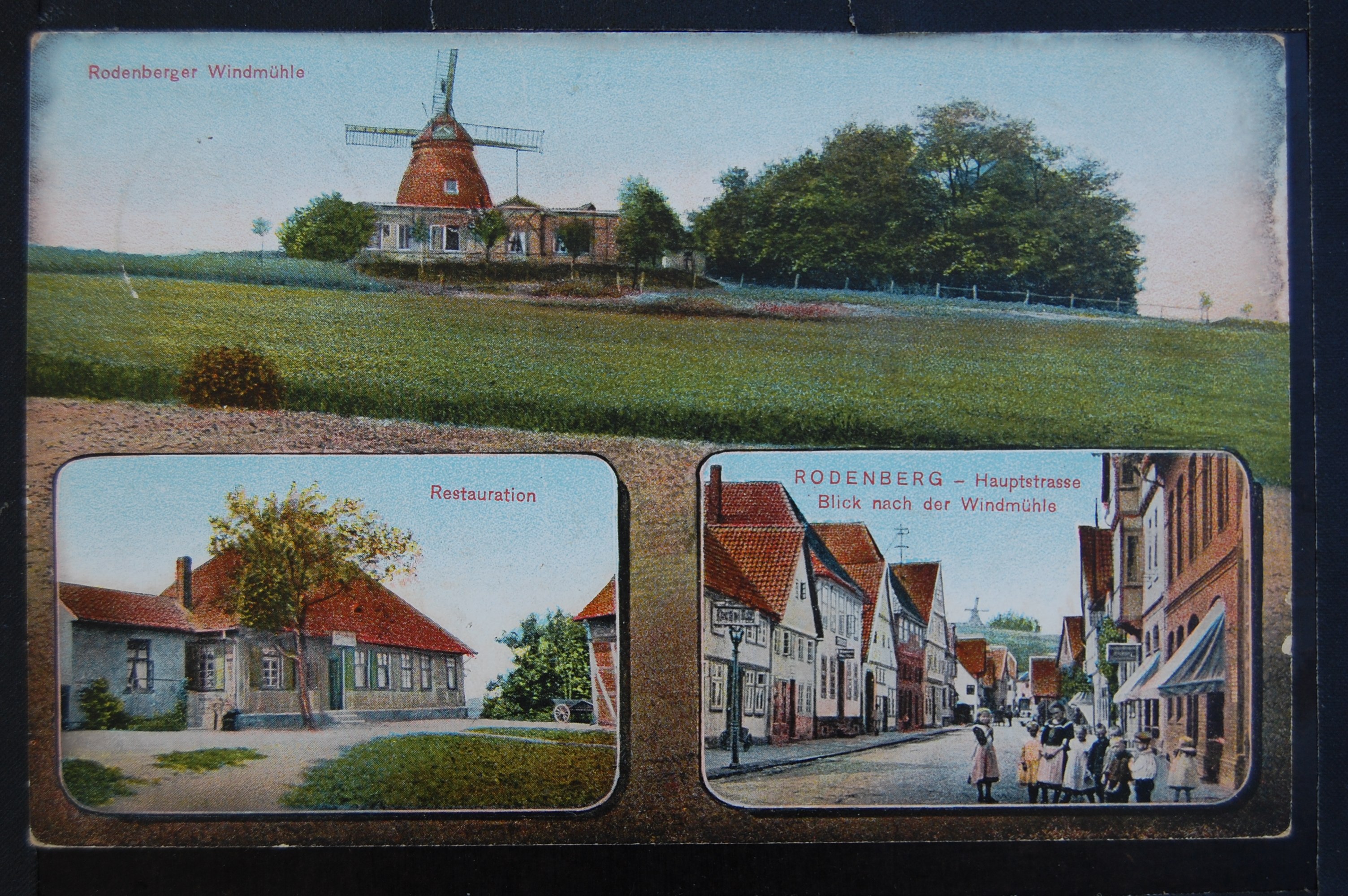 AK Rodenberg, Rodenberger Windmühle, Restauration, Haupstraße, Koloriert, Datum nur teilweise vorhanden (03. Juli) (Museumslandschaft Amt Rodenberg e.V. CC BY-NC-SA)