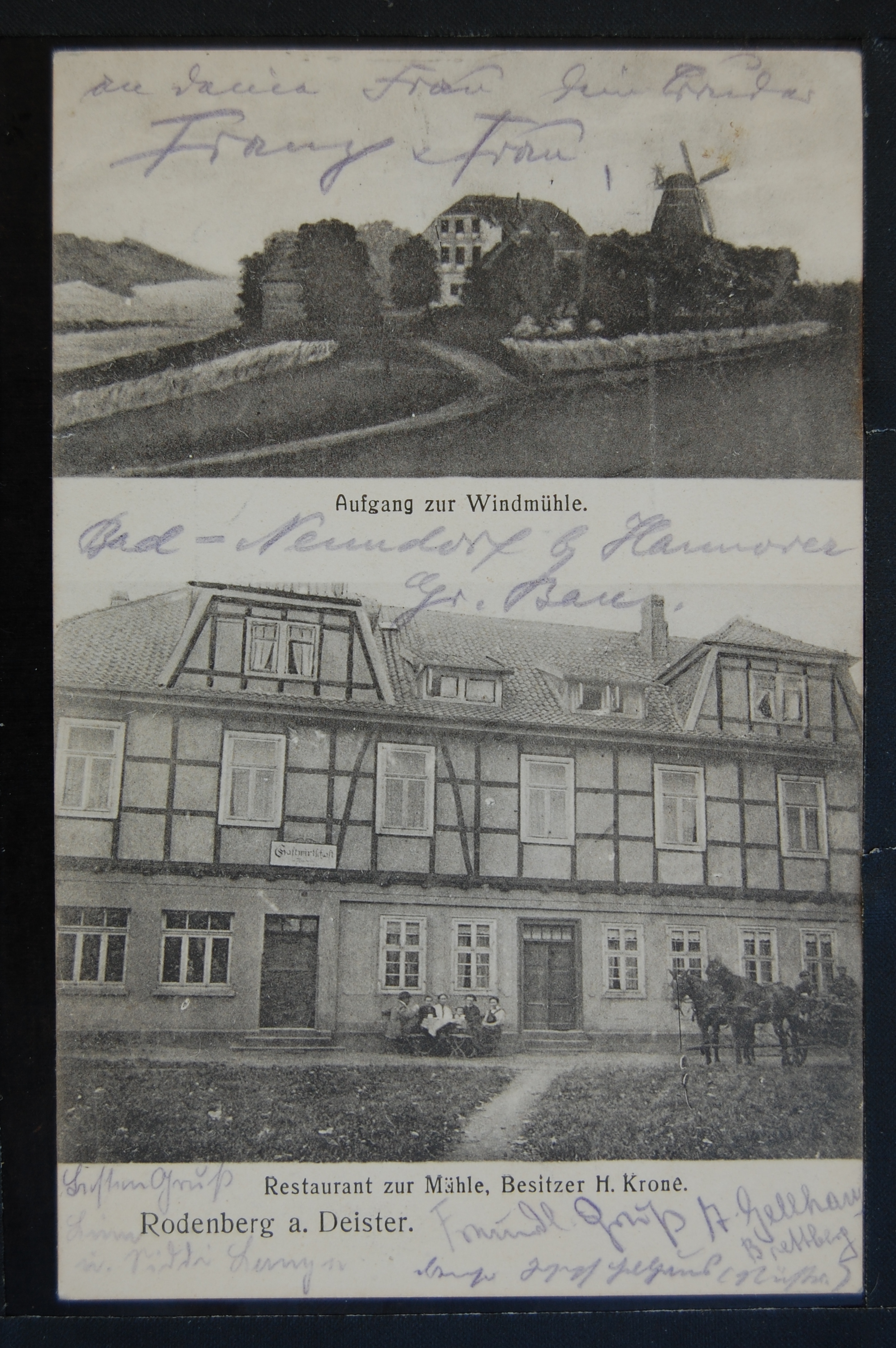AK Rodenberg, Windmühle mit Gasthaus 1917 (Museumslandschaft Amt Rodenberg e.V. CC BY-NC-SA)