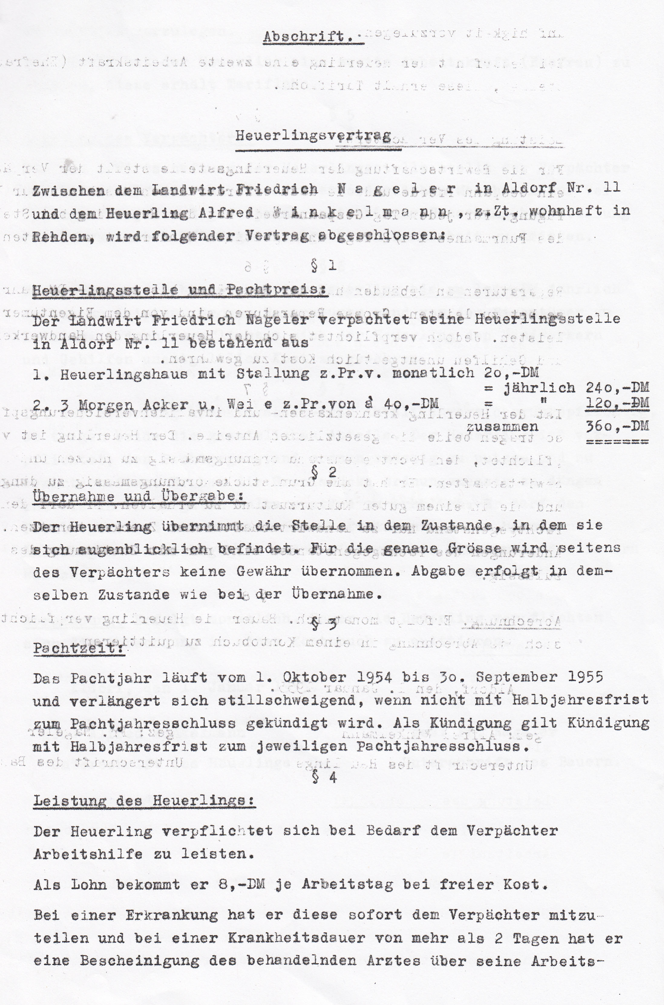 Häuslingsvertrag Aldorf Nr.11 (Kreismuseum Syke CC BY-NC-SA)