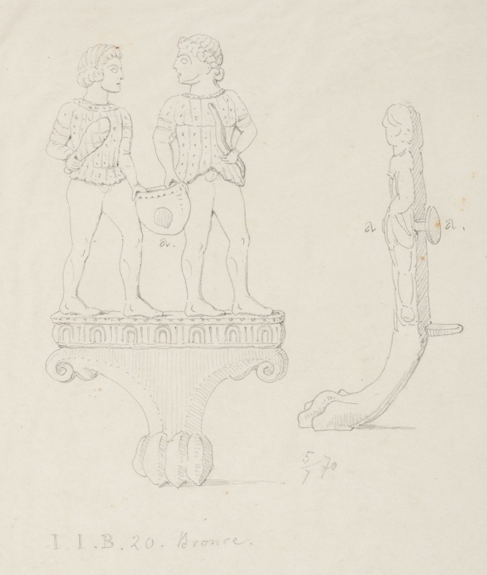 Dreifußstreit zwischen Herakles und Apollon (Fuß einer Ciste) (Museum August Kestner CC BY-NC-SA)