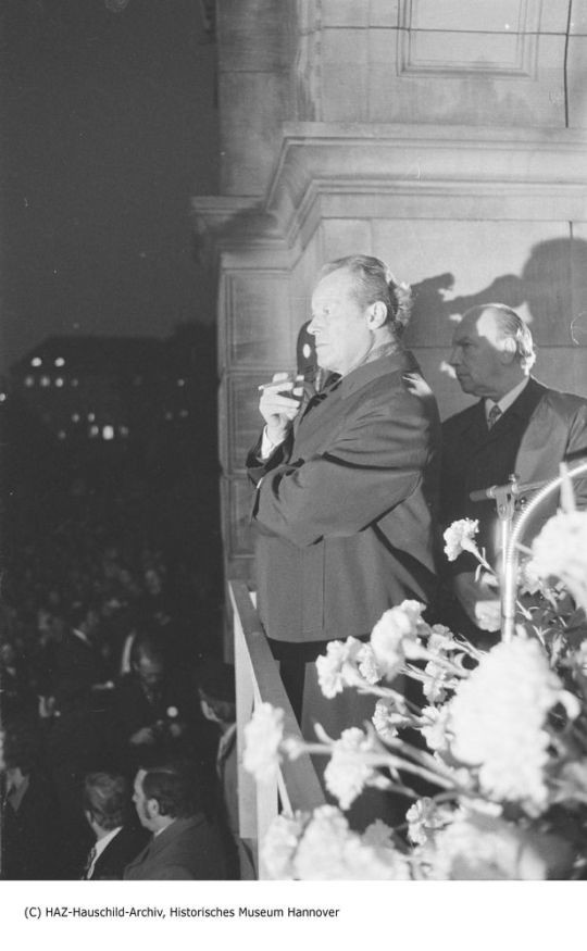 Bundeskanzler Willy Brandt und der hannoversche SPD-Abgeordnete Egon Franke (HAZ-Hauschild-Archiv, Historisches Museum Hannover CC BY-NC-SA)