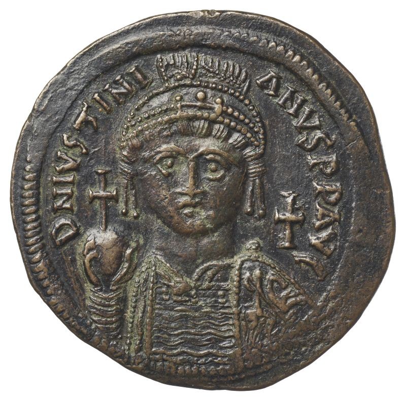 Follis des Justinian (Museum August Kestner CC BY-NC-SA)