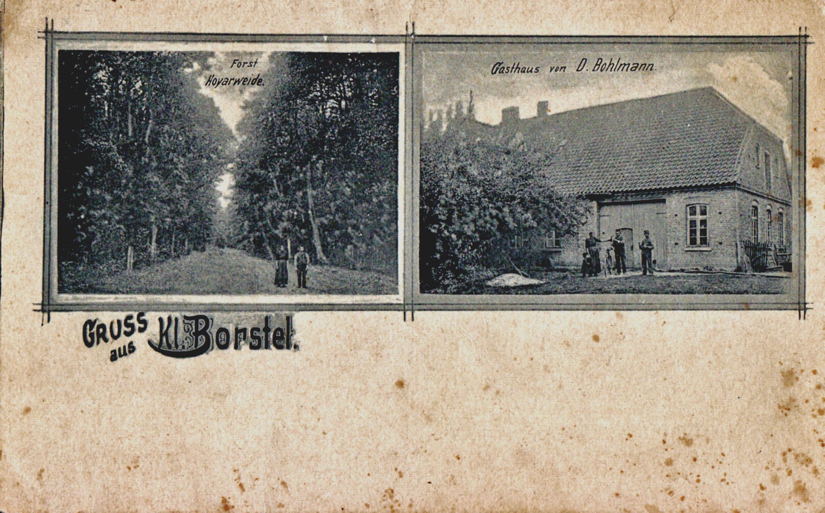 Postkarte "Gruss aus Kl. Borstel" (Kreismuseum Syke CC BY-NC-SA)