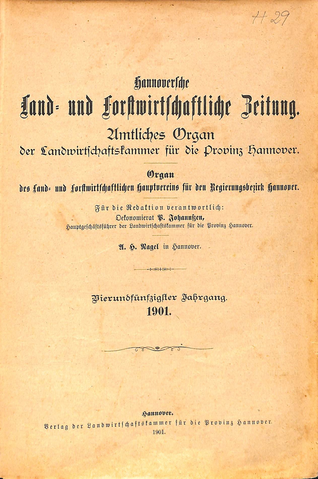 Hannoversche Land- und Forstwirtschaftliche Zeitung (Kreismuseum Syke CC BY-NC-SA)