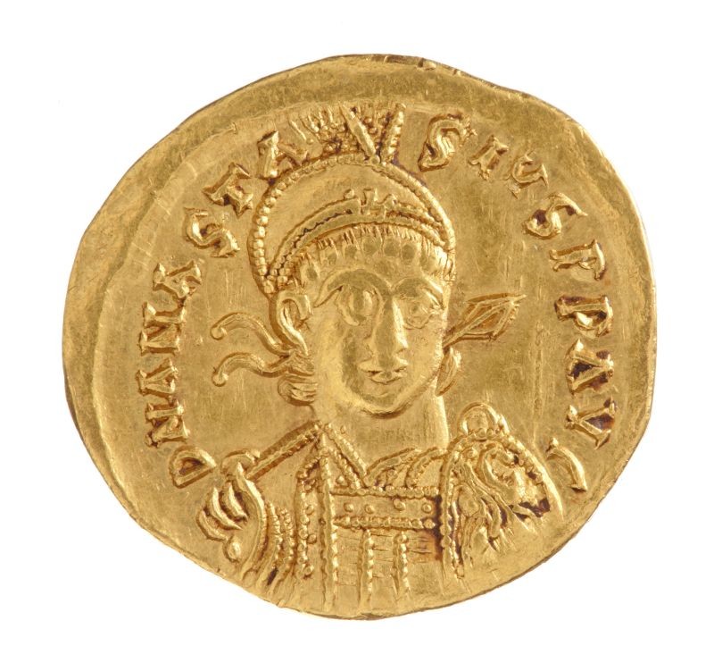Solidus des Anastasios I. (Museum August Kestner CC BY-NC-SA)