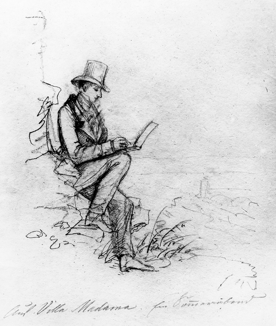 August Kestner zeichnend (Museum August Kestner CC BY-NC-SA)