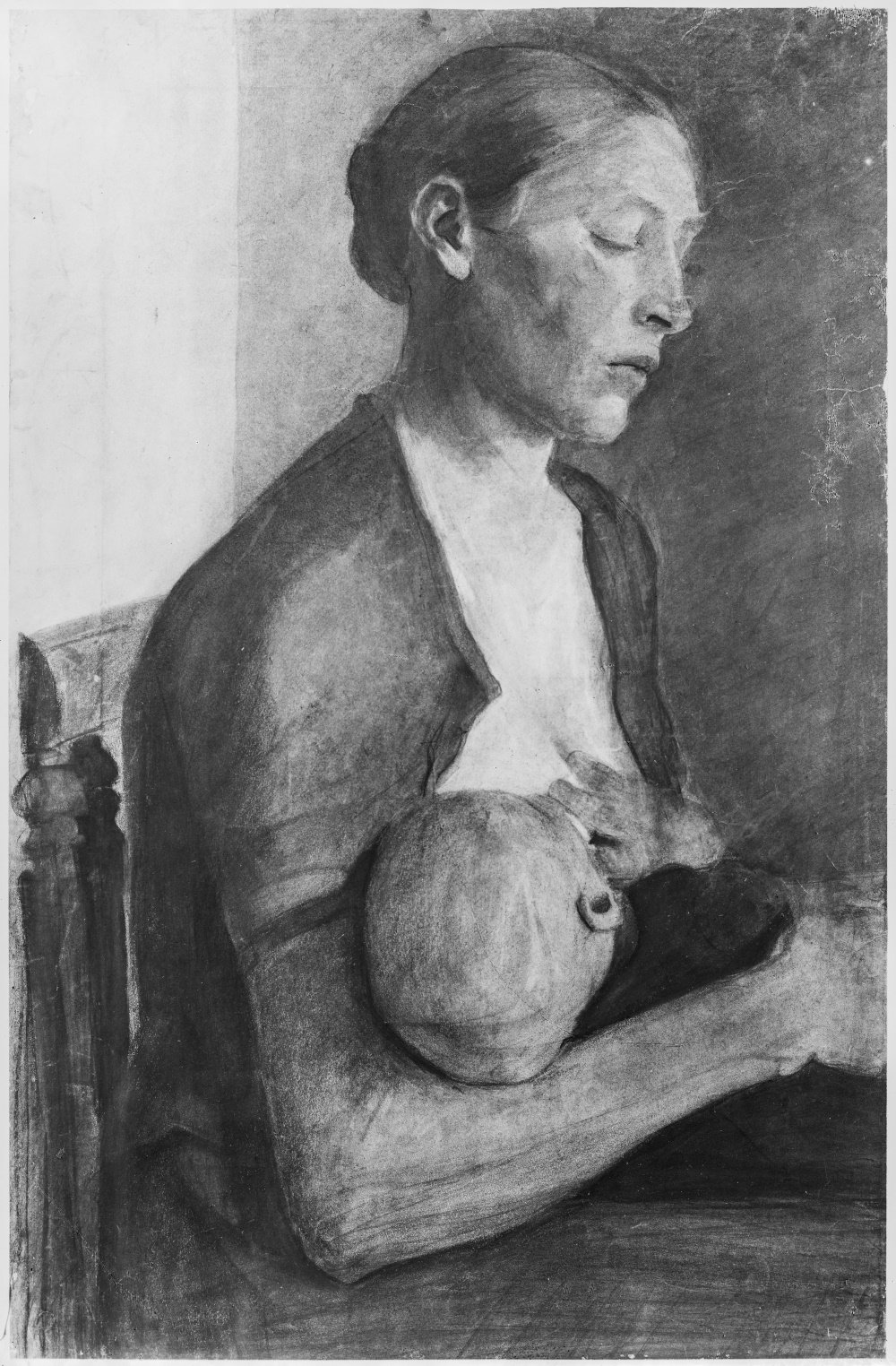 Sitzende Mutter mit Säugling an der Brust (Museum August Kestner CC BY-NC-SA)