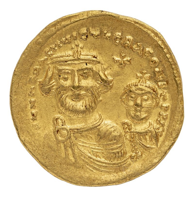 Solidus des Heraclius und des Heraclius Constantinus (Museum August Kestner CC BY-NC-SA)