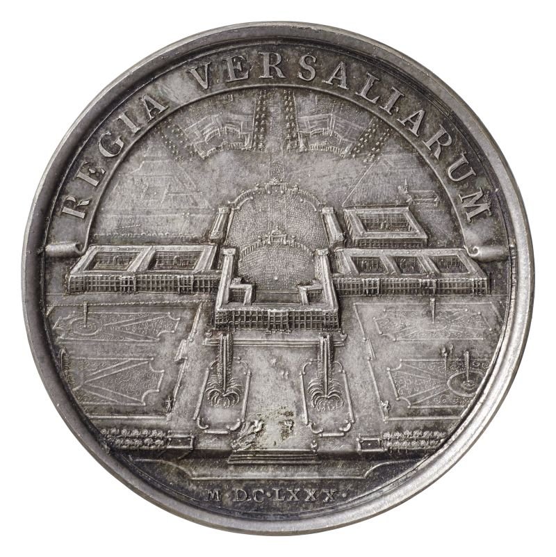 Medaille mit der Ansicht des Schlosses von Versailles (Museum August Kestner CC BY-NC-SA)