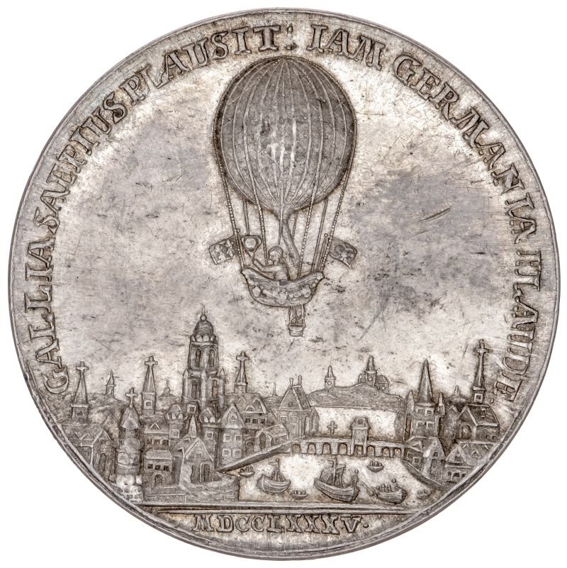Medaille auf die 15. Ballonfahrt Blanchards in Frankfurt am Main (Museum August Kestner CC BY-NC-SA)