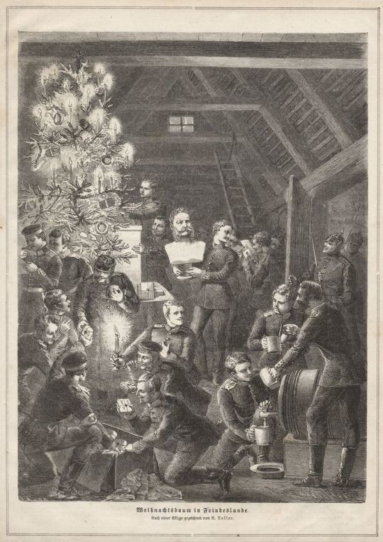 Holzstich: „Weihnachten im Feindesland“ (Historisches Museum Hannover CC BY-NC-SA)