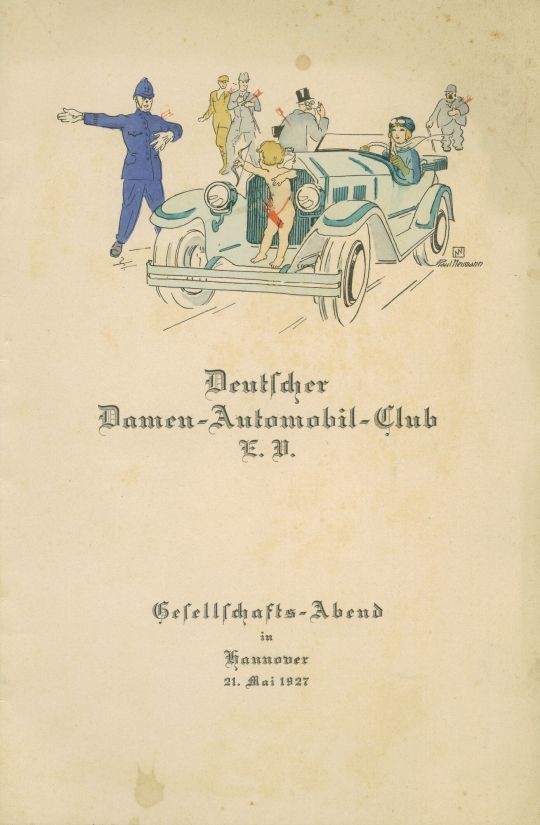 Speisekarte des Deutschen Damenautomobilclubs e. V. (Historisches Museum Hannover CC BY-NC-SA)
