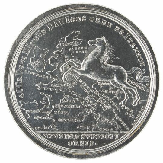 Medaille: Thronbesteigung (Historisches Museum Hannover CC BY-NC-SA)