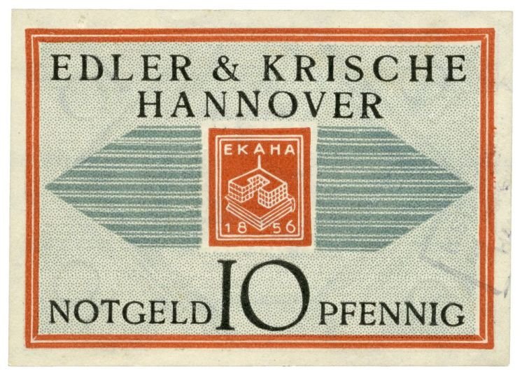 Notgeldschein: Edler & Krische, 10 Pfennig (Historisches Museum Hannover CC BY-NC-SA)