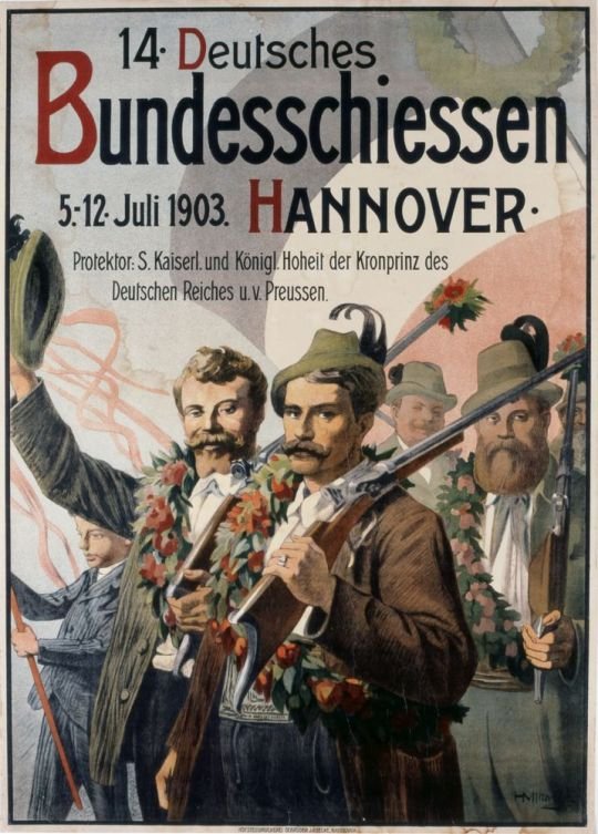 Plakat: „14. Deutsches Bundesschießen“ (Historisches Museum Hannover CC BY-NC-SA)